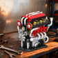 HXBIU Small V8 Engine Model Kit that Runs- 538-Piece Mini Engine Building Set with Rechargeable Electric Motor, Finely Crafted Parts, STEM DIY Technic