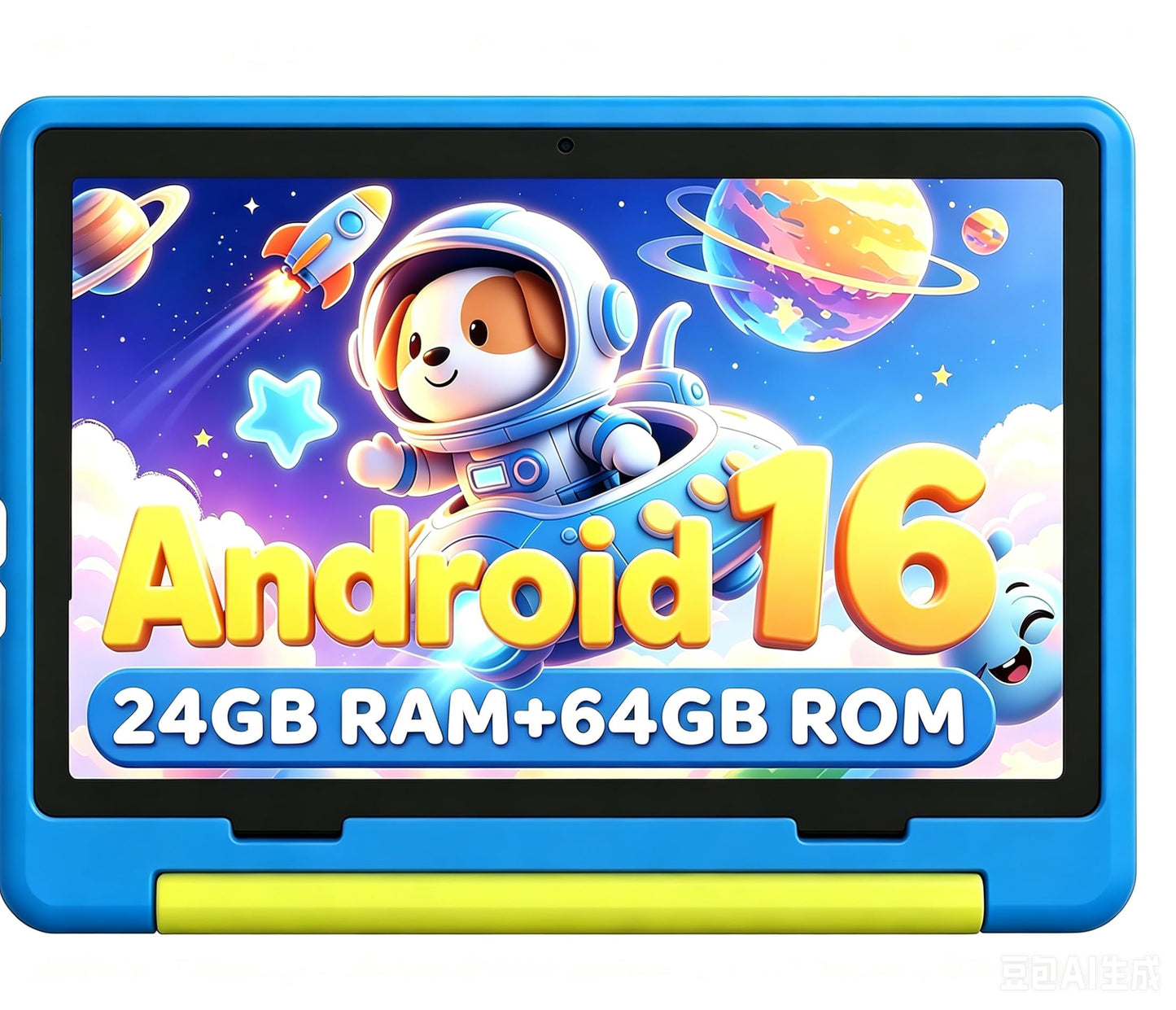 URAO Kids Tablet, Android 16 Tablet for Kids 10 inch with Case, 64GB 1TB TF Card Expandable for Toddler Children, Parental Control, Dual Camera