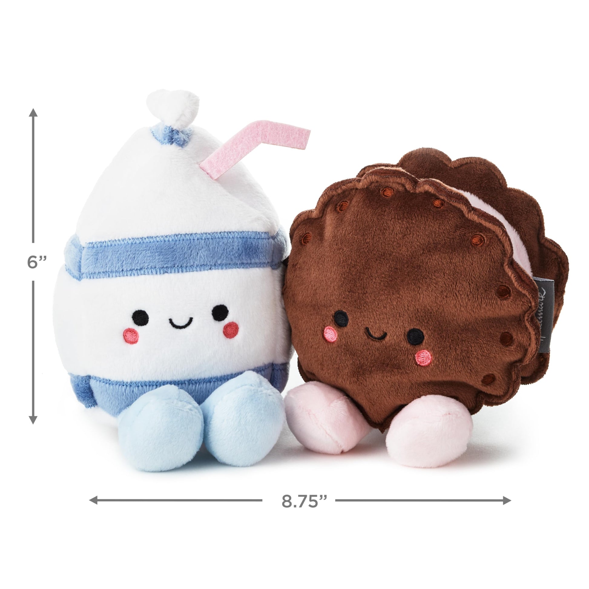 Hallmark Better Together Magnetic Plush (Milk and Cookie) 6" Stuffed Toys, Easter Gifts for Kids