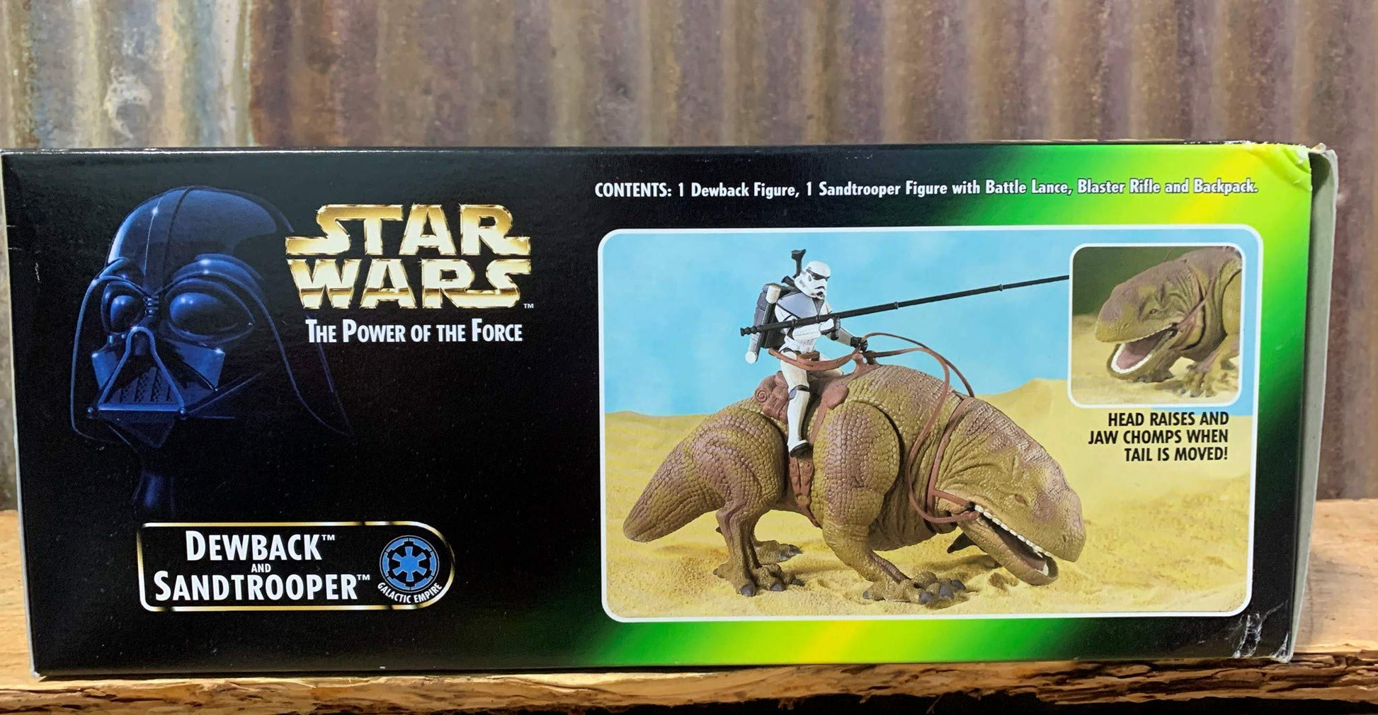 Star Wars 1997 The Power of the Force Action Figures Playset - Dewback and Exclusive Sandtrooper Figure with Battle Lance, Blaster Rifle and Backpack