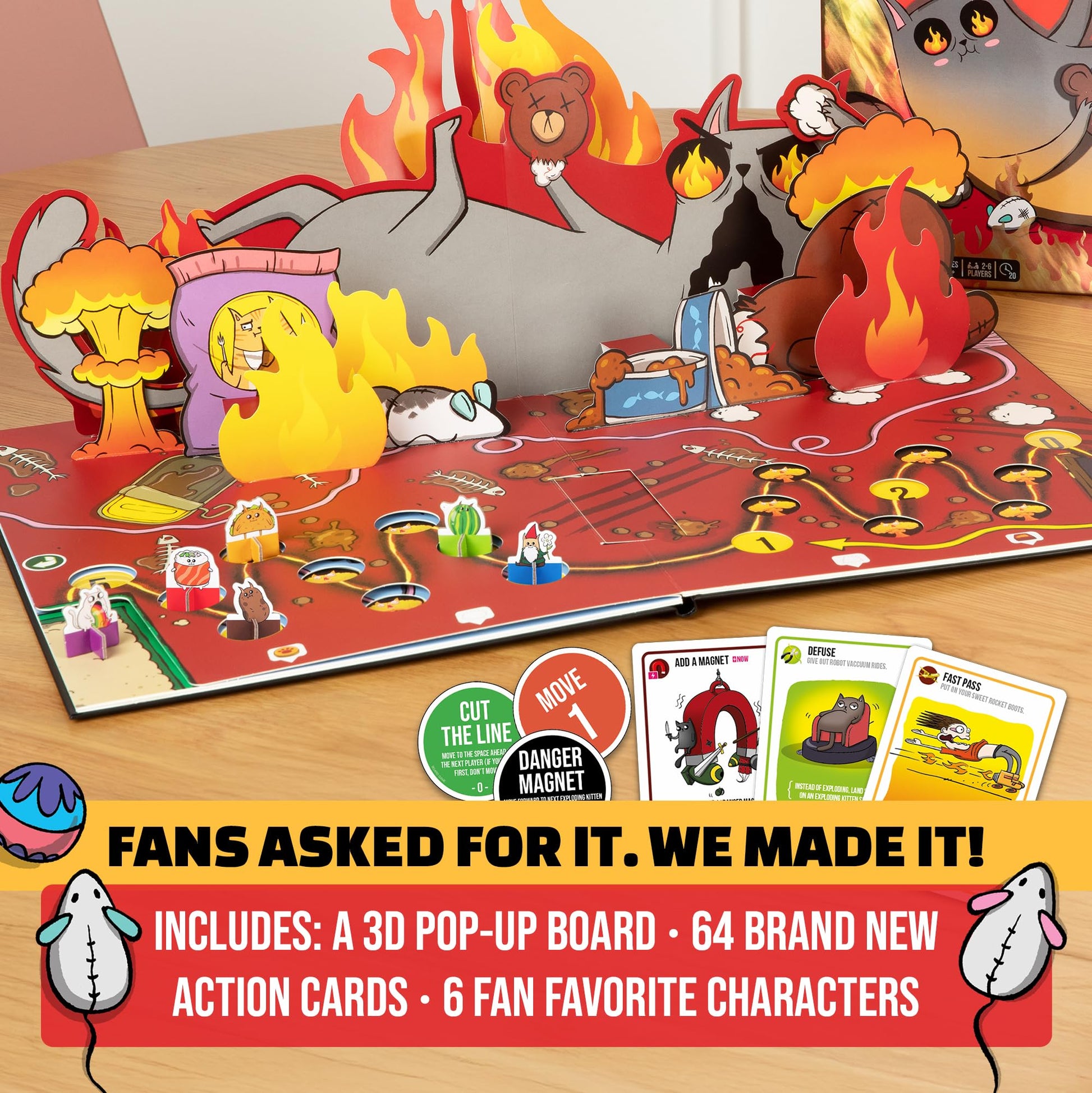 Exploding Kittens: The Board Game - The Action Packed Party Game to Celebrate 10th Birthday - 2-6 Players Aged 7+ - Great for Adults, Teens