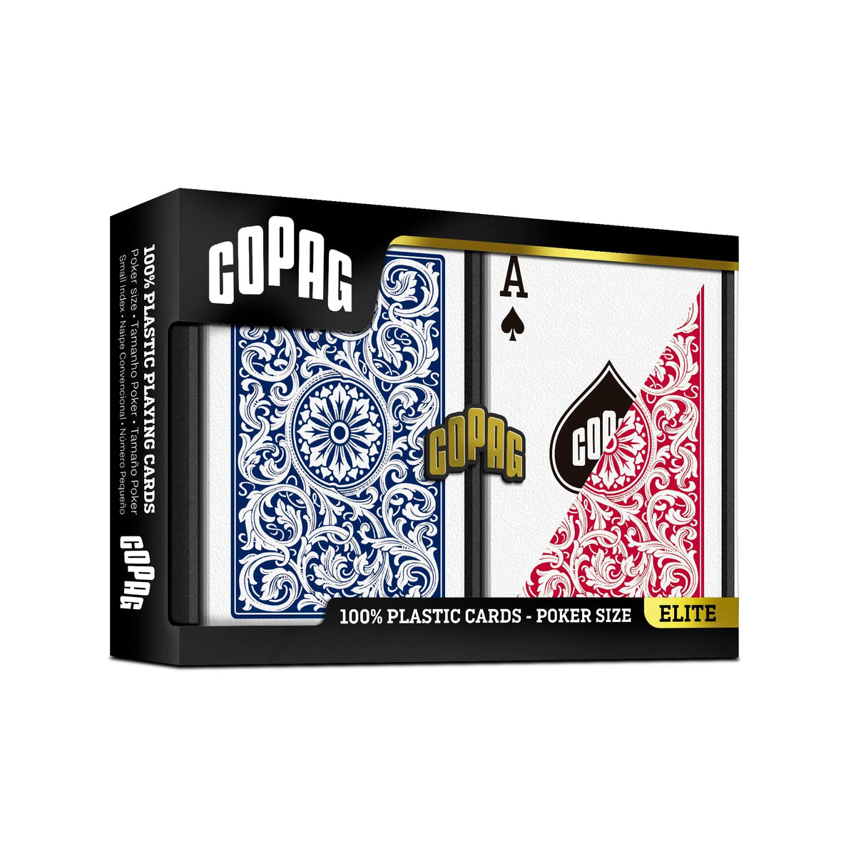 Copag 1546 Design 100% Plastic Playing Cards, Poker Size (Standard) Red/Blue (Regular Index, 6 Sets)