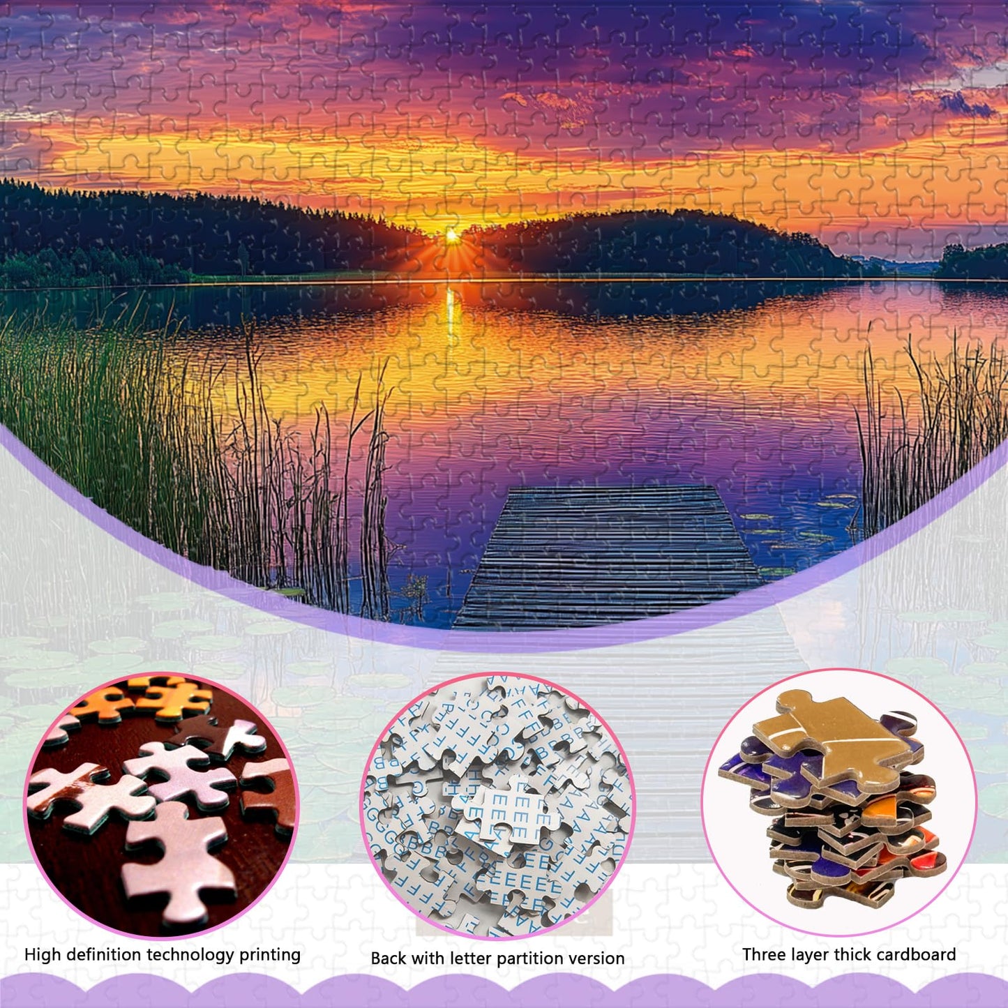 GIVEITALL Jigsaw Puzzle 1000 Pieces for Adults,Scenic Landscape Sunset