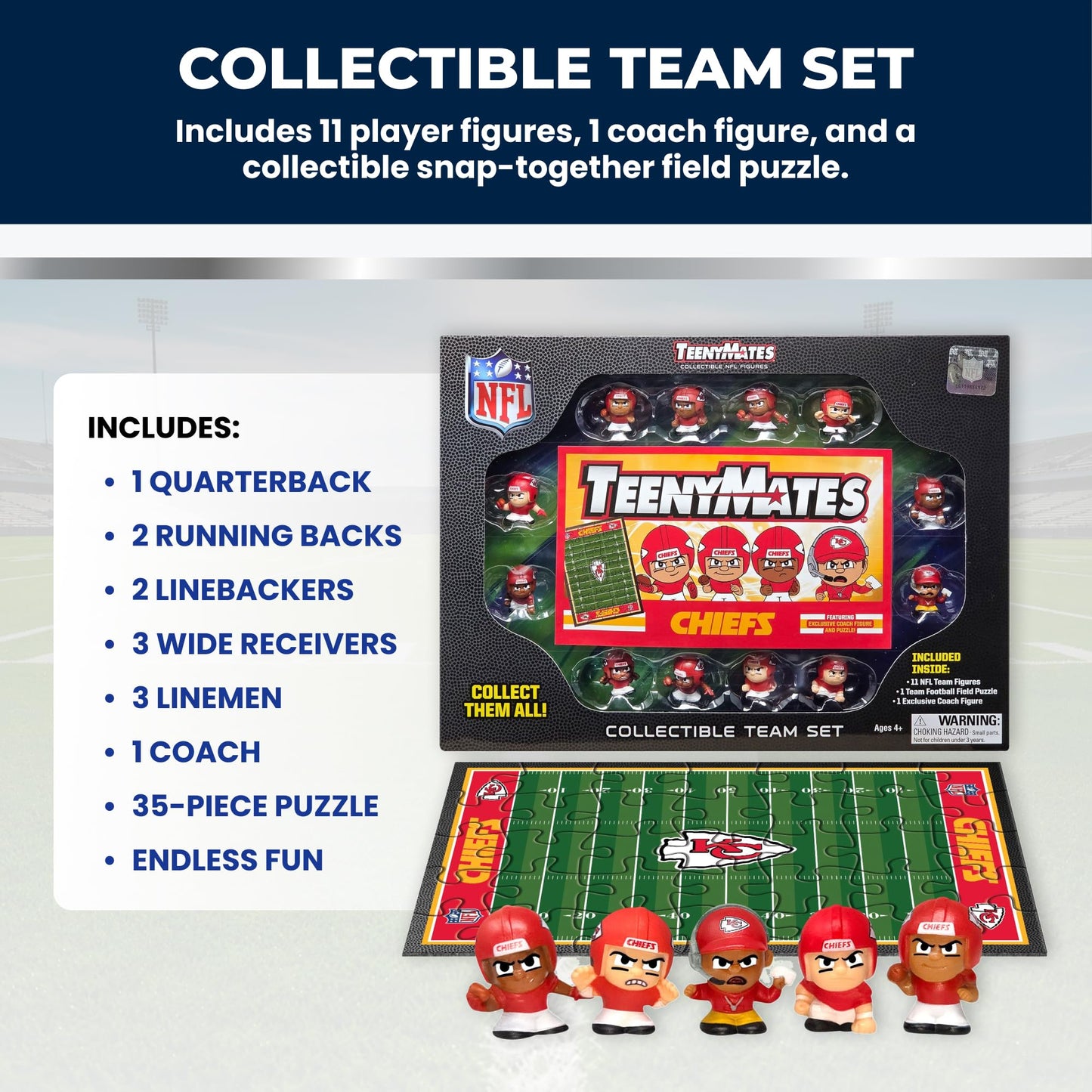 TeenyMates NFL Football Action Figures Gift Set, Las Vegas Raiders