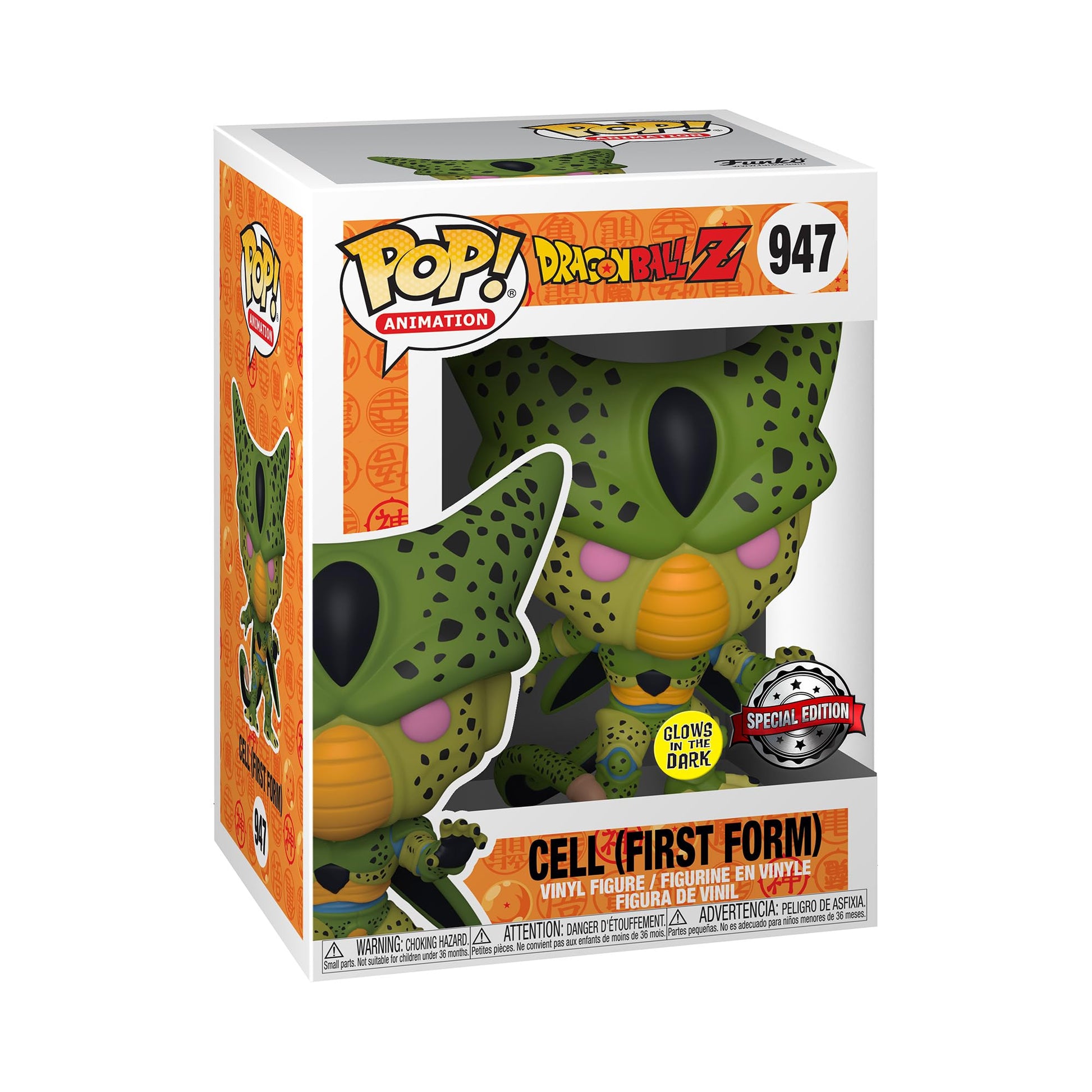 Funko Pop! Animation: DBZ - Cell - (First Form) - Glow in The Dark - Dragon Ball Z - Collectible Vinyl Figure - Gift Idea - Official Products - Toys