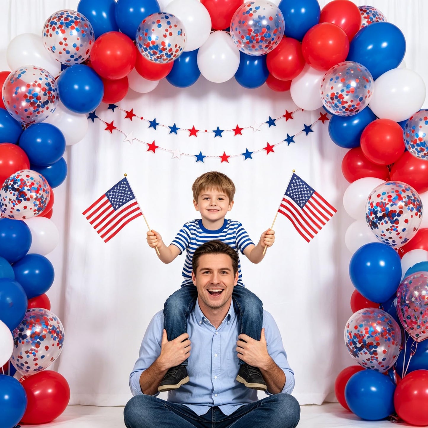 75pcs Red White and Blue Latex Balloons for 4th of July Decorations Independence Day Patriotic Anniversary 250th Memorial Day