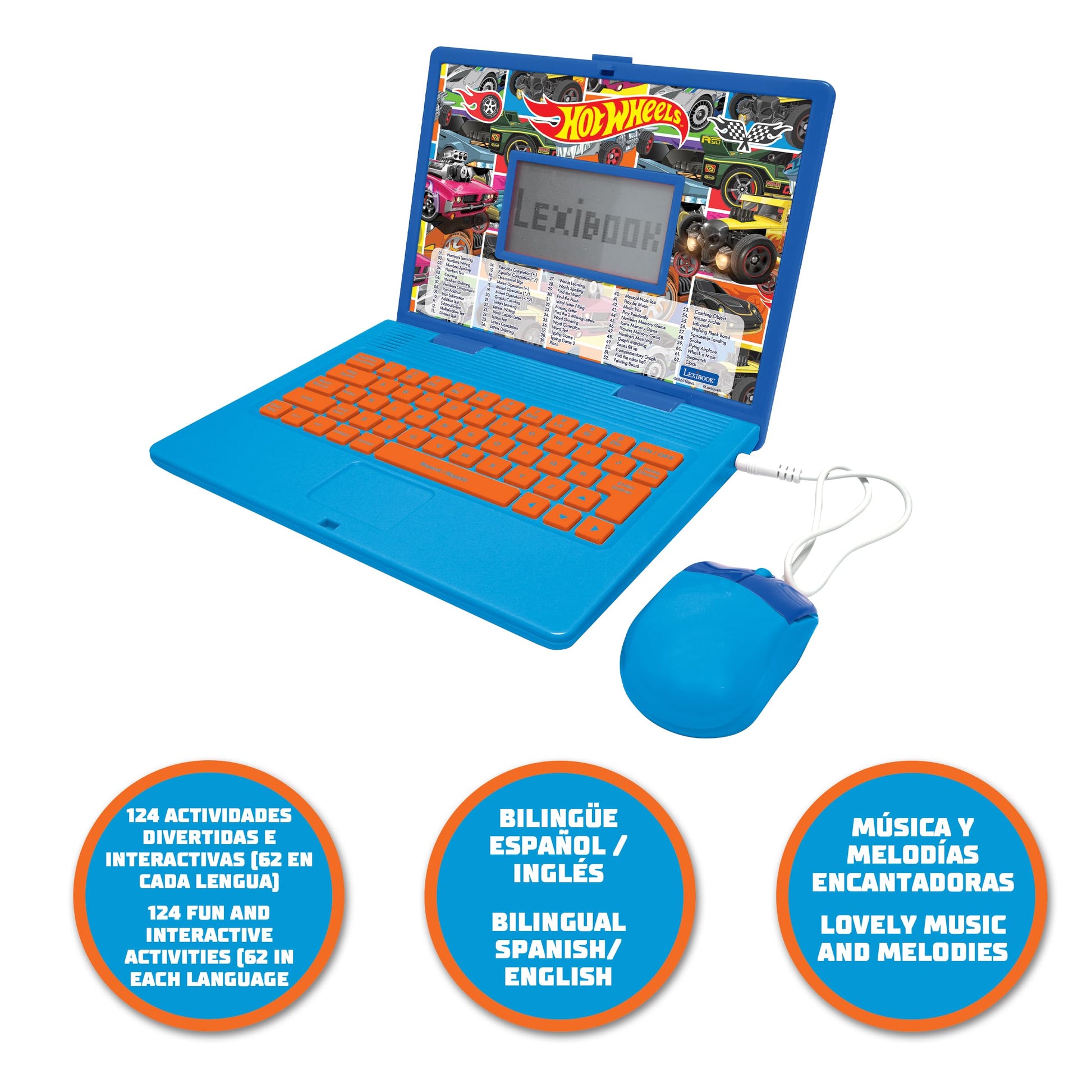 Lexibook, Hot Wheels Educational Laptop for Kids, JC598HWi2