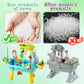 Lorveina 2027 Upgraded 4-in-1 Sand Water Table for Toddlers 1-3, Kids Sensory Table with Electric Water Pump & Elephant Faucet, Play Kitchen Sink