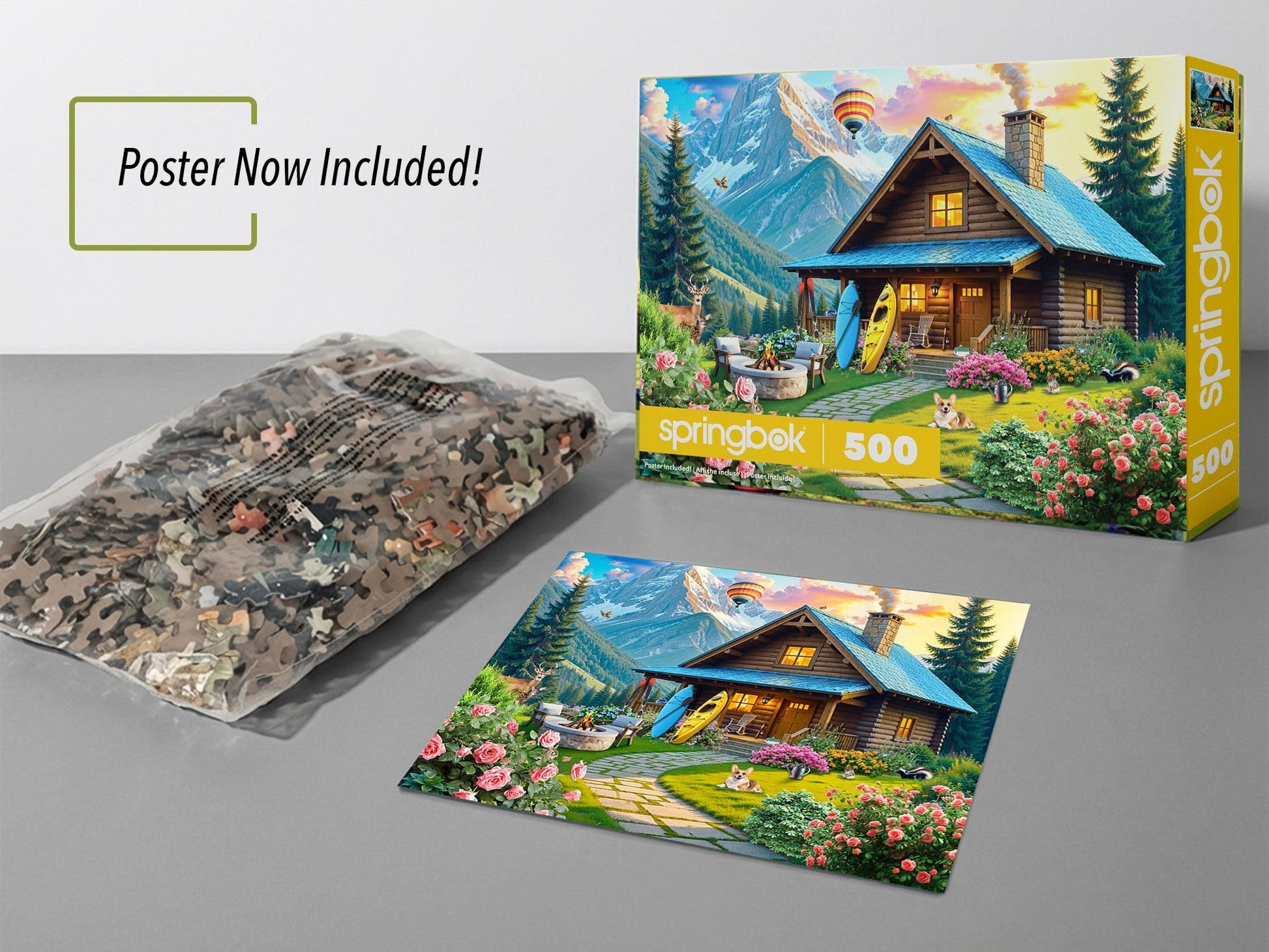 Springbok Mountain Cabin Retreat 500 Piece Jigsaw Puzzle for Adults