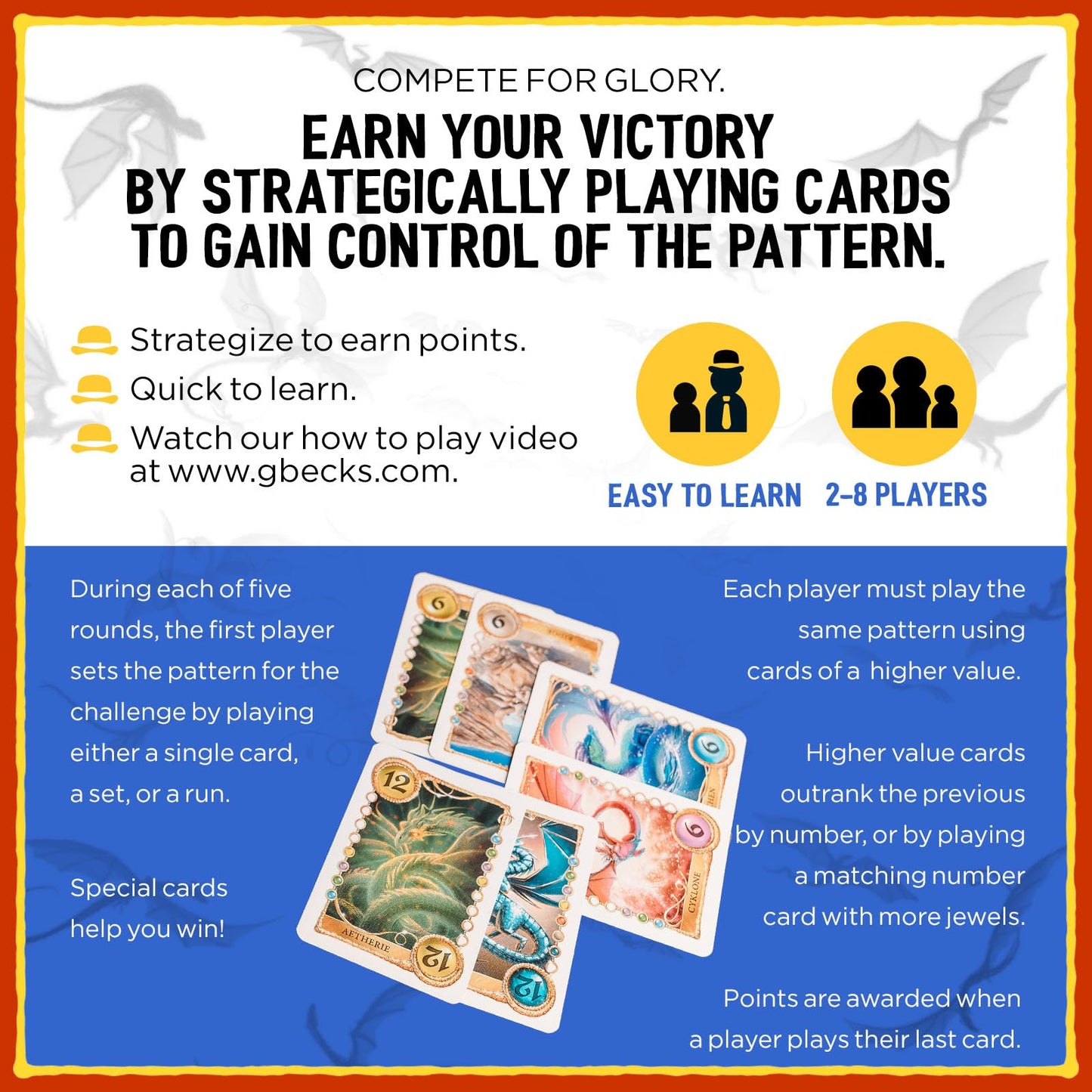 Grandpa Beck's Games Reign of Dragoness Card Game | A Strategic Hand Elimination Card Game | from The Creators of Cover Your Assets & Skull King | 3-8