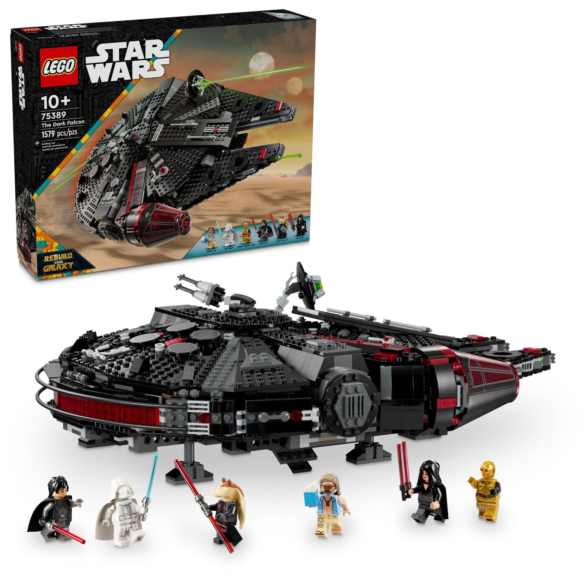 LEGO Star Wars The Dark Falcon Buildable Starship - Star Wars Toy Set for Boys and Girls - Collectible Millenium Falcon Toy with 6 Minifigures -