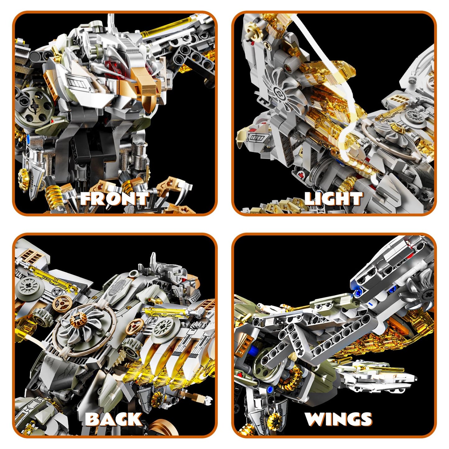 CSNRHG Mechanical Eagle Building Block Set 3D Poseable Model with Articulated Wings & Talons with Motor STEM Toy for Kids & Adults Ideal Gift