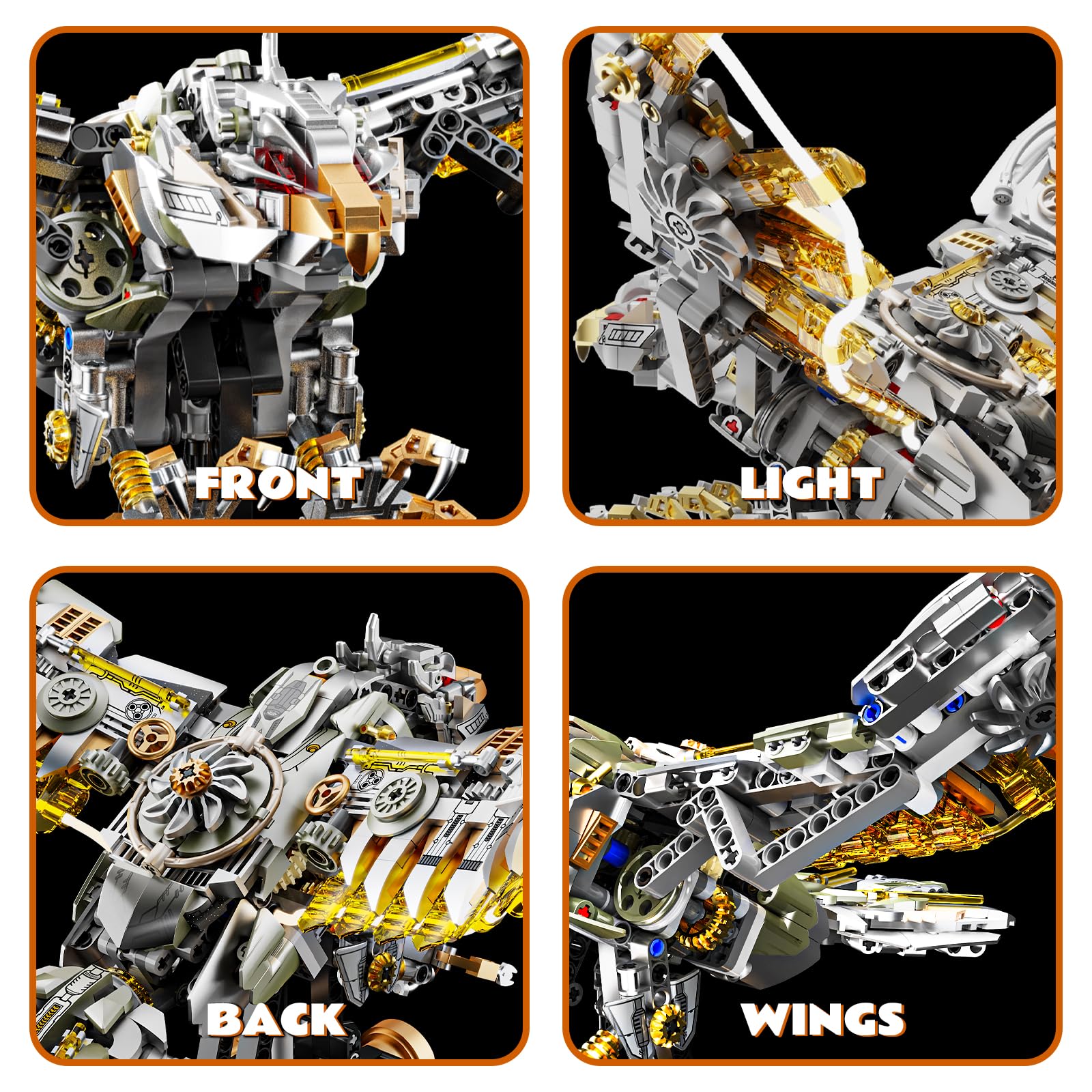CSNRHG Mechanical Eagle Building Block Set 3D Poseable Model with Articulated Wings & Talons with Motor STEM Toy for Kids & Adults Ideal Gift