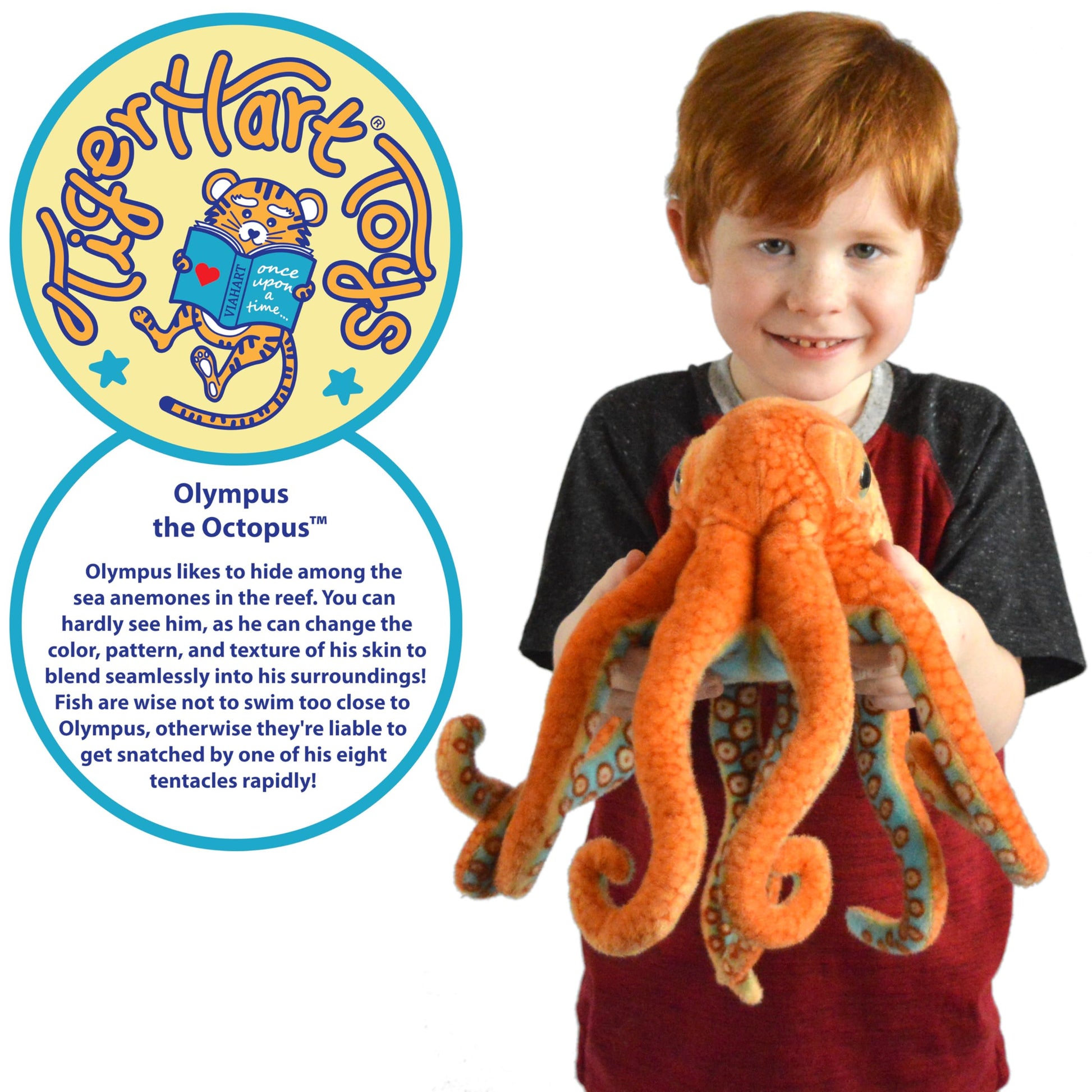 TigerHart Olympus The Octopus - 18 Inch Stuffed Animal Plush
