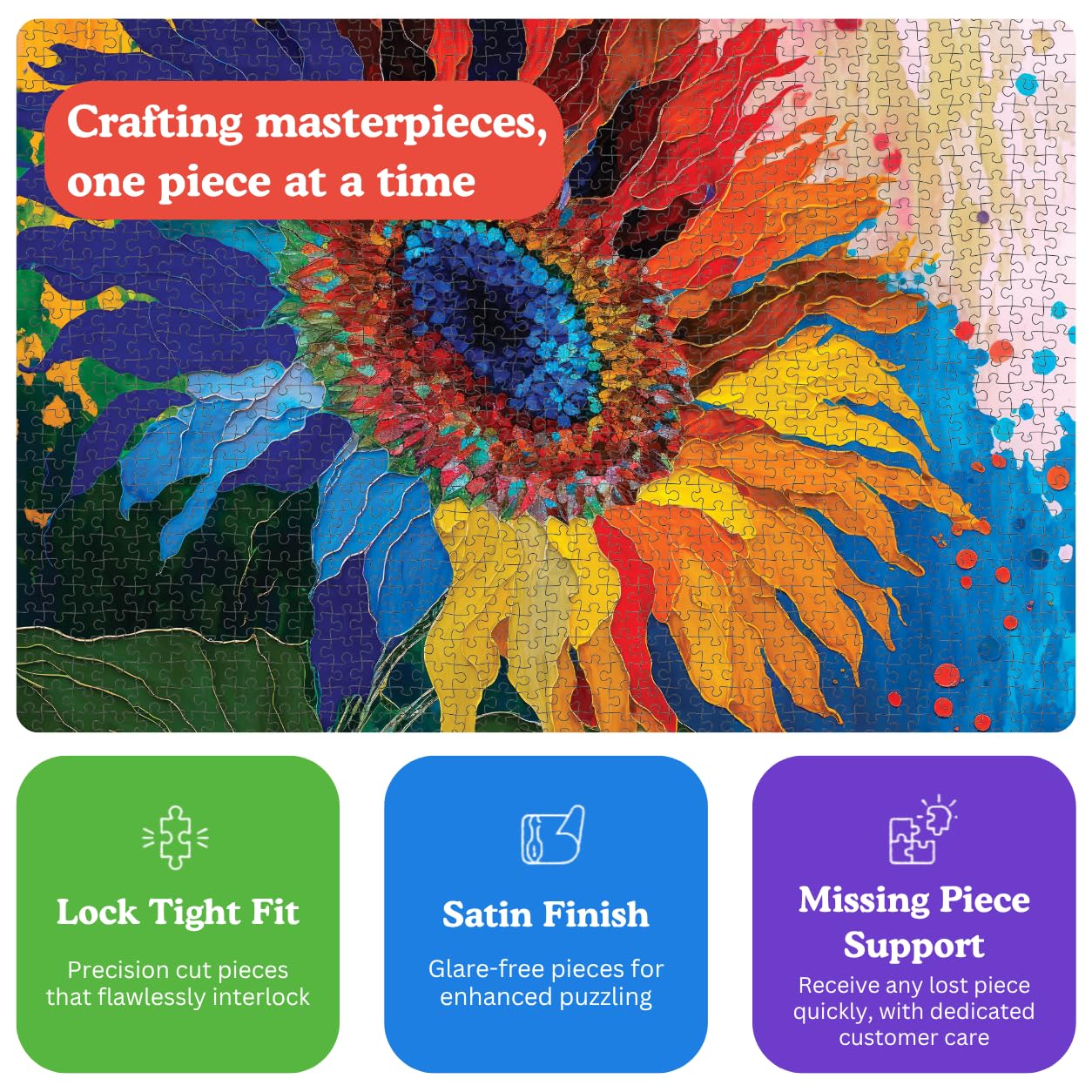 Cross & Glory | Jigsaw Puzzles for Adults | Sunflower Kaleidoscope