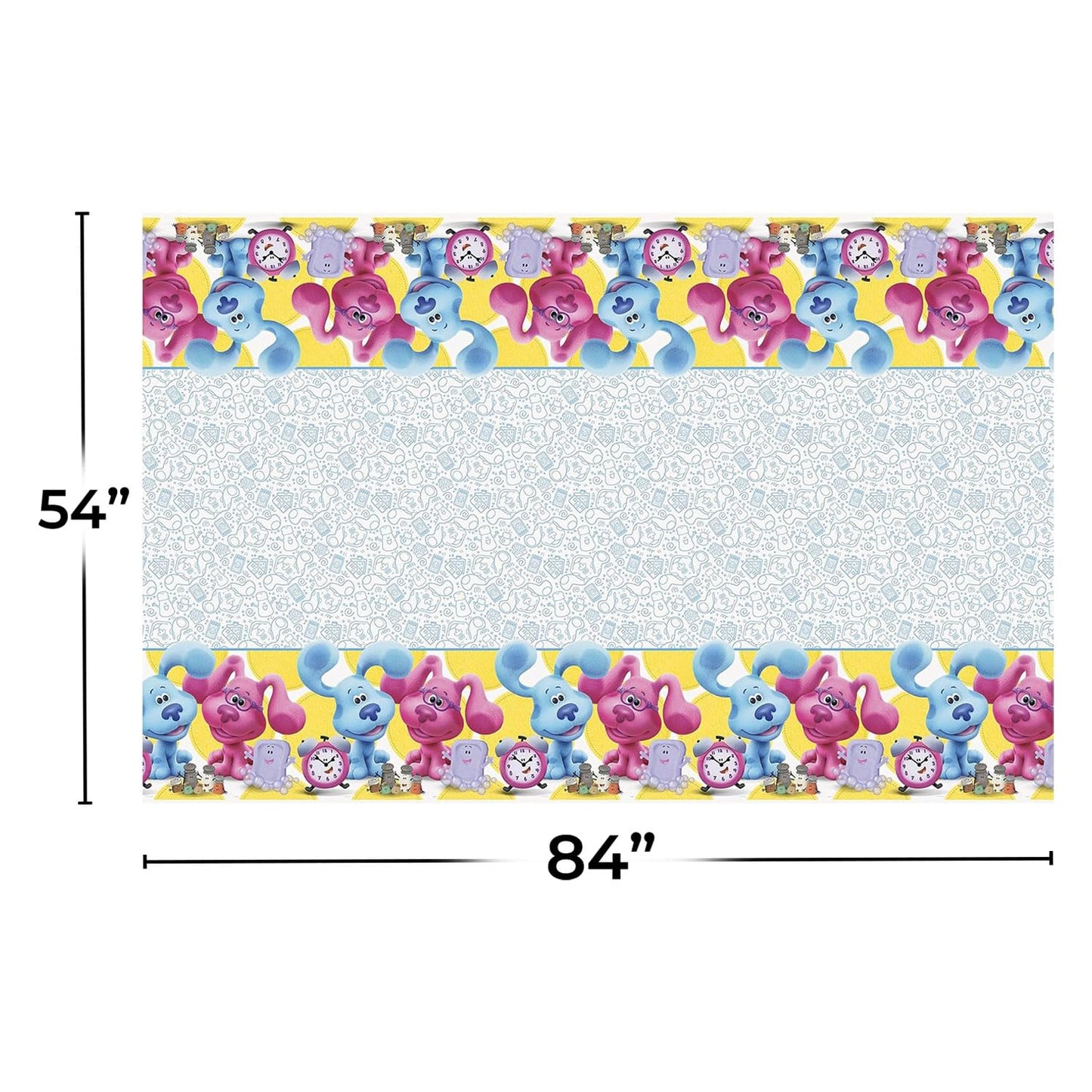 Vibrant Blue's Clues Multicolor Table Cover - 54" x 84" (1 Pc.) - Durable Rectangular Plastic Tablecloth - Perfect Kids Party Decor