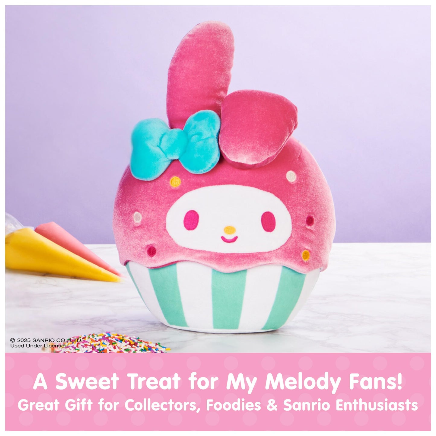 GUND Sanrio Hello Kitty and Friends My Melody Cupcake Plush, Stuffed Animal for Ages 1 and Up, Pink/White, 8”