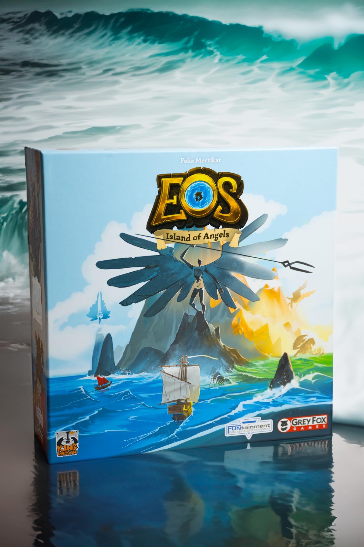 Grey Fox Games: Eos: Island of Angels - Strategy Board Game, Asymmetric Engine Building, Angels Vs Demons, Sailing, Ages 14+, 2-5 Players, 90 Min