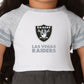 American Girl Las Vegas Raiders 18 inch Fan Tee with Crew Neck Striped Short Sleeve, Black and Silver, 1 pcs, Ages 6+