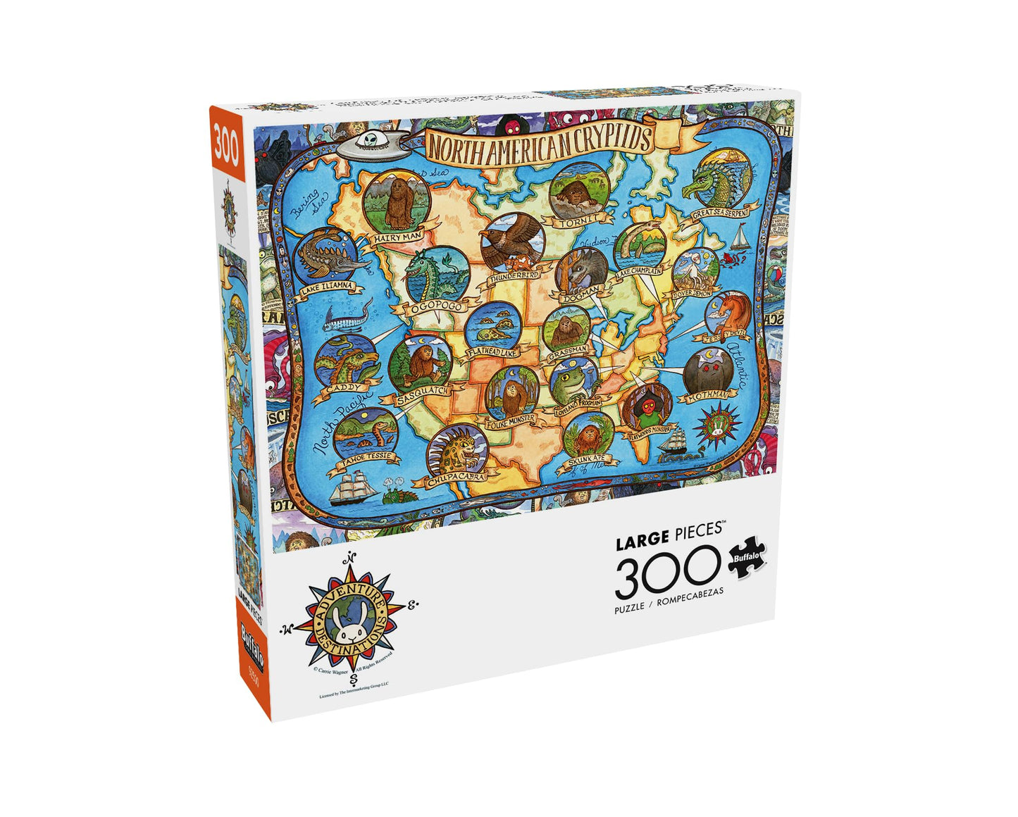 Buffalo Games - Cryptids of North - 300 Large Piece Puzzle for Adults
