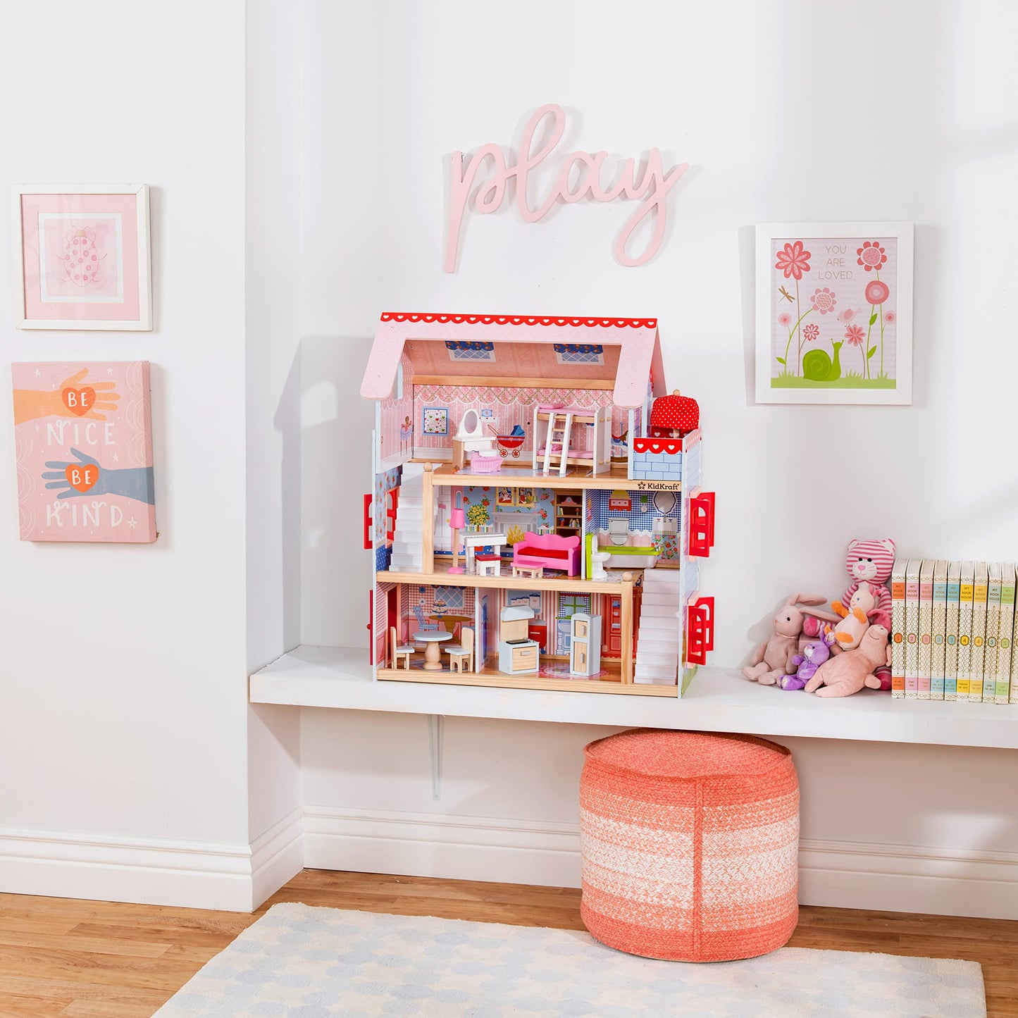 KidKraft Chelsea Doll Cottage Wooden Dollhouse with 16 Accessories