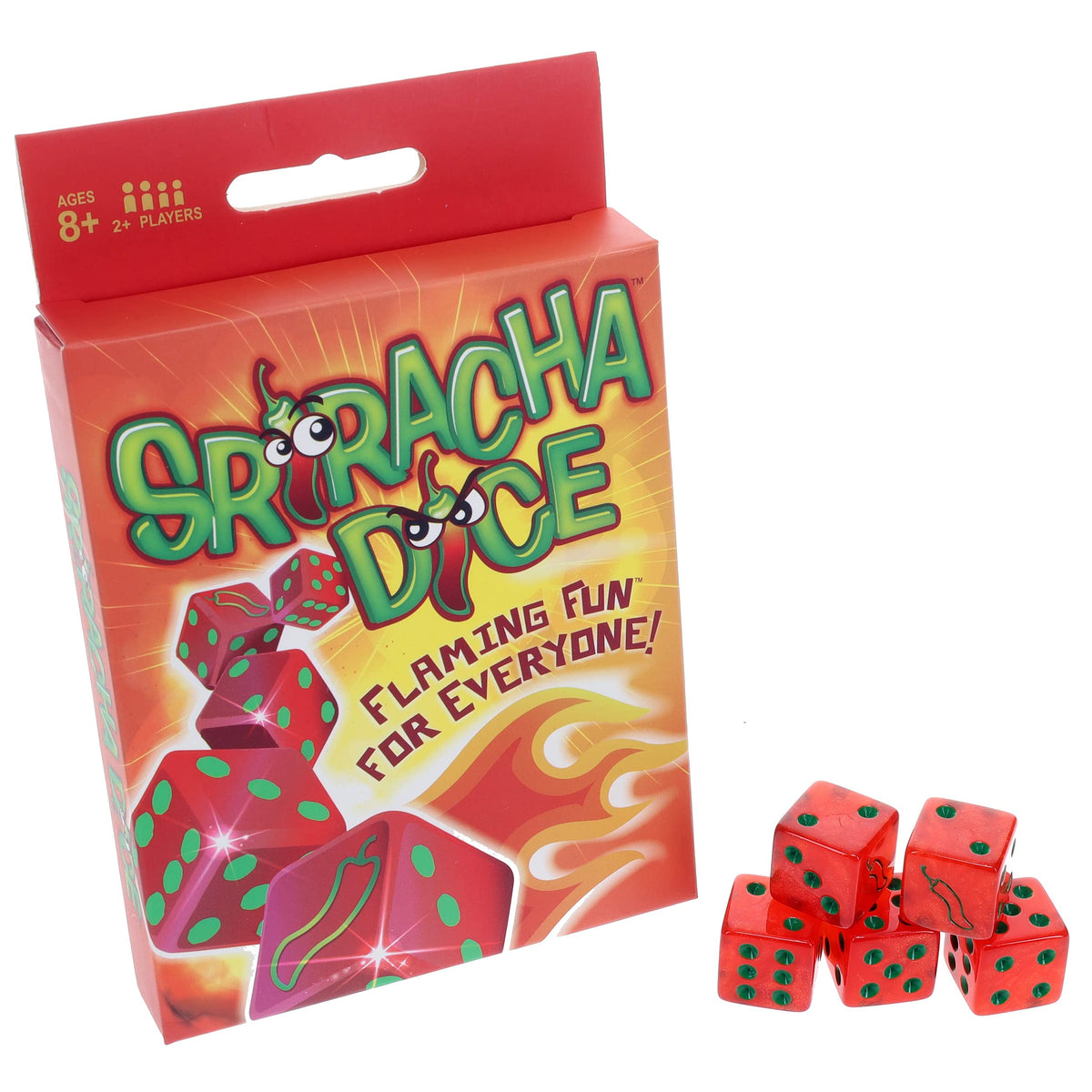 TDC Games Sriracha Dice Game - Flaming Fun for Everyone - Great for Party Favors, Families, Stocking Stuffers, Travel, and Camping