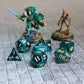 FanRoll 16mm Metal Polyhedral DND Dice Set: Turquoise, Role Playing Game Dice for Dungeons and Dragons