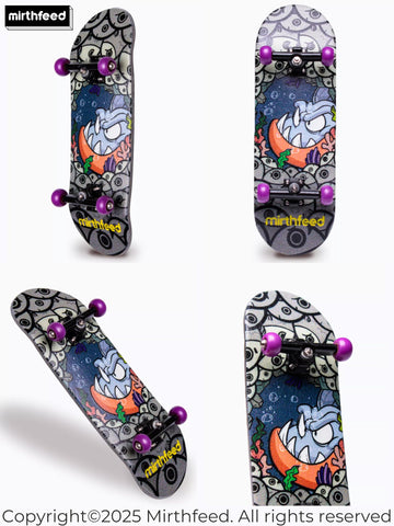 MIRTHFEED 32mm Pro Fingerboard Complete Set | Bearing Wheels | 5 Ply Maple Deck | Anti Skid Grip Tape | Complimentary Tool | Concave Shape