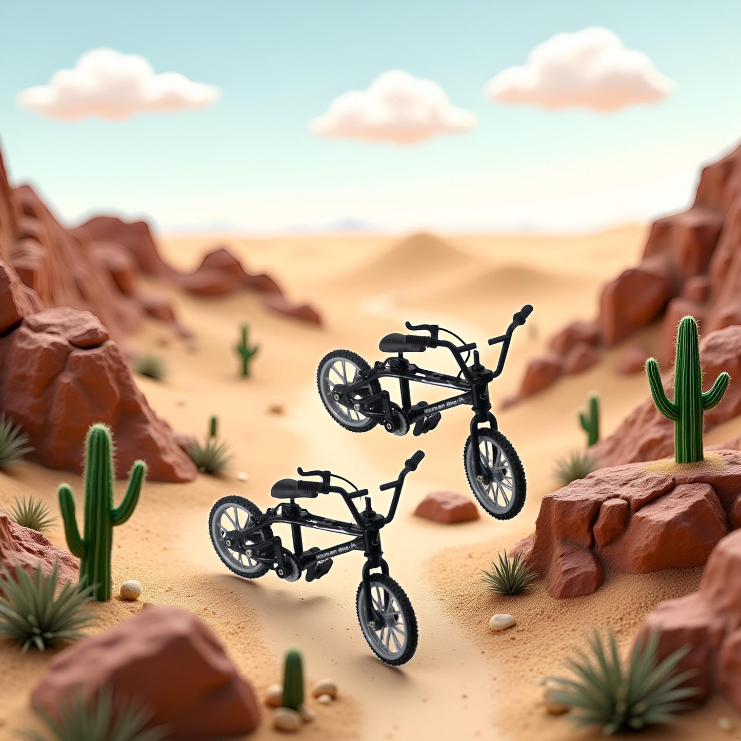 Wentoenapp 2Pcs Black 1/18 Diecast Bike Action Figure Toy, Mini Finger Mountain Bike Bicycle Art Crafts Desktop Decor Finger Bikes