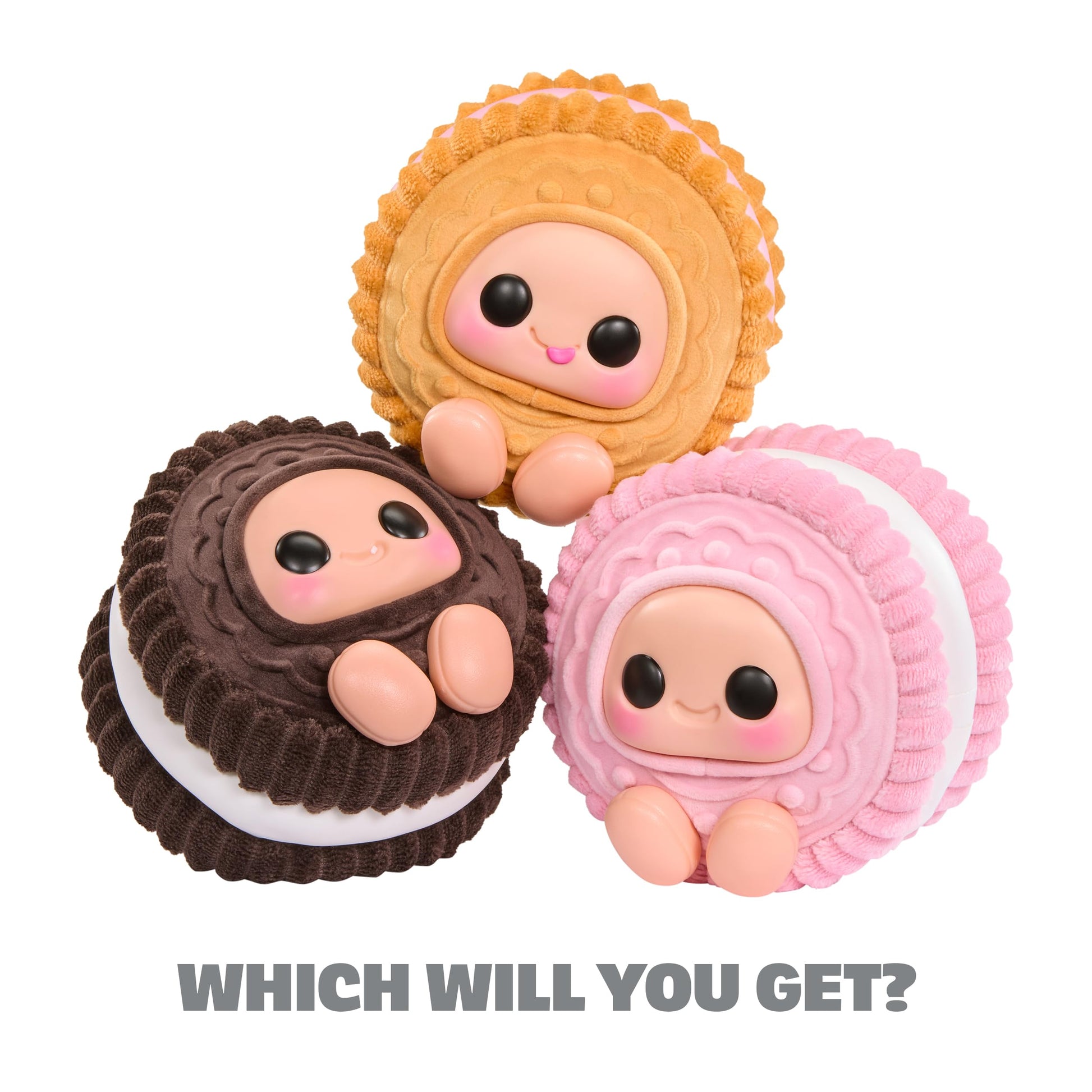 Hyojo Market Cookie Sandwich Series, Blind Box Collectible Plush, Limited Edition Toy Gift, 3 to Collect, Chocolate, Strawberry, and Vanilla