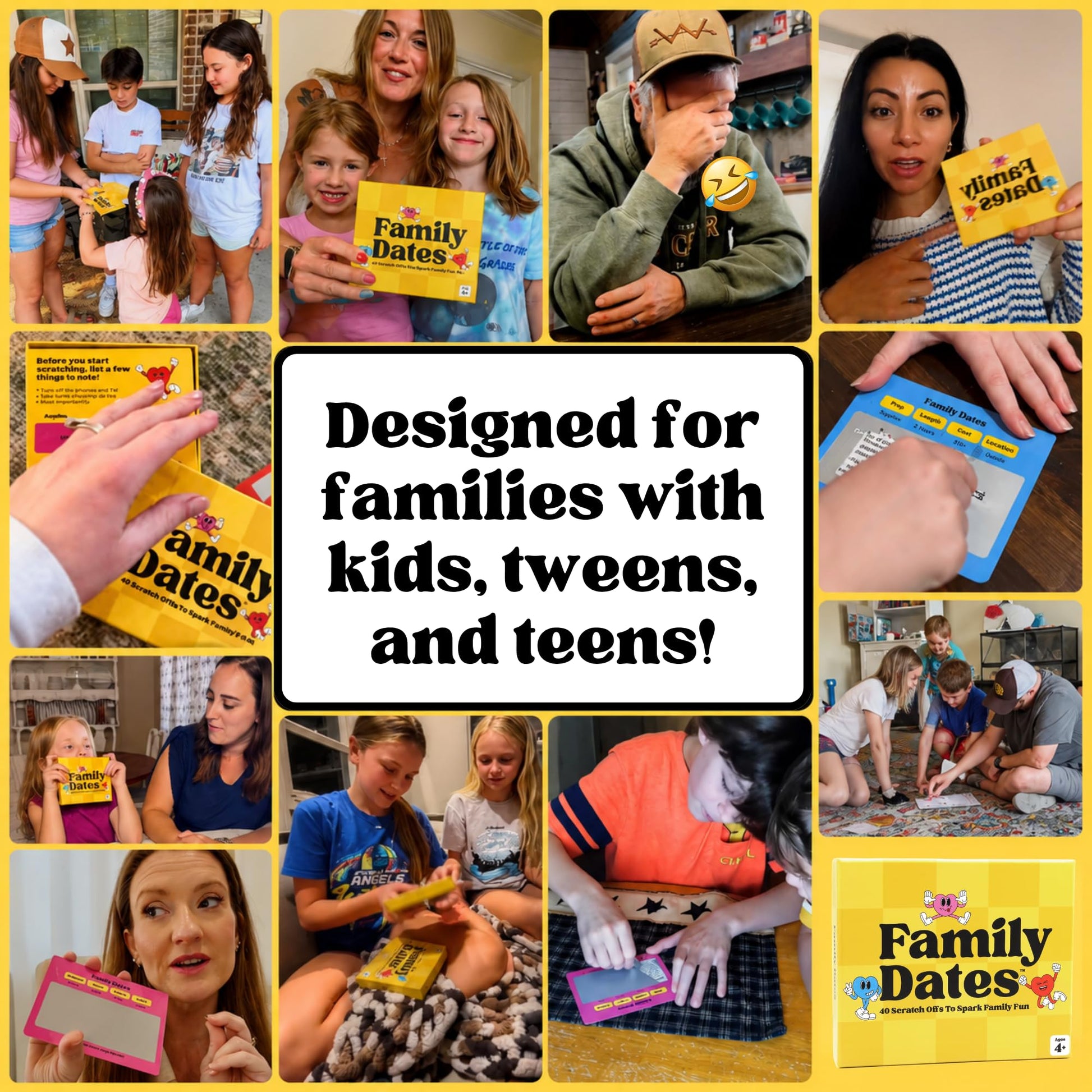 Happy Duo Family Dates 40 Scratch Off Cards - Summer Activities for Kids & Tween from Kids - Family Games for All Ages