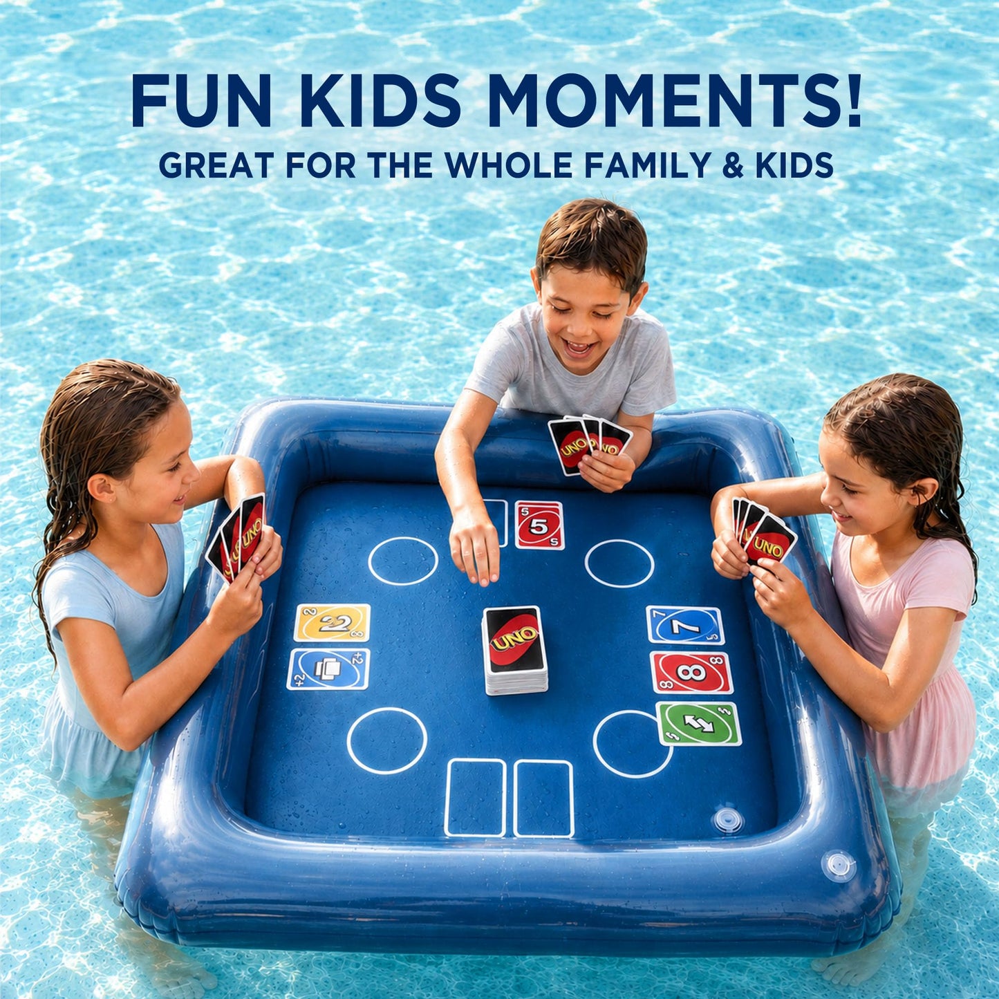 Funscape Floating Table for Pool, Adult Pool Water Games W/Waterproof Card