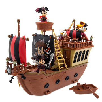 Disney Store Official Mickey Mouse and Friends Pirate Ship Play Set, Pirates of The Caribbean Theme, Mickey Mouse Toys for Toddlers and Kids