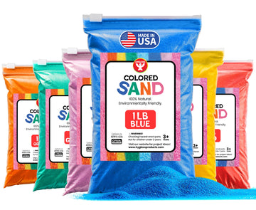 Hygloss Colored Sand for Crafts - 6 Assorted Colors Bags - 1 lb Vibrant Colorful Fine Sensory Play Sand Art Kits for Kids - Classroom Activities