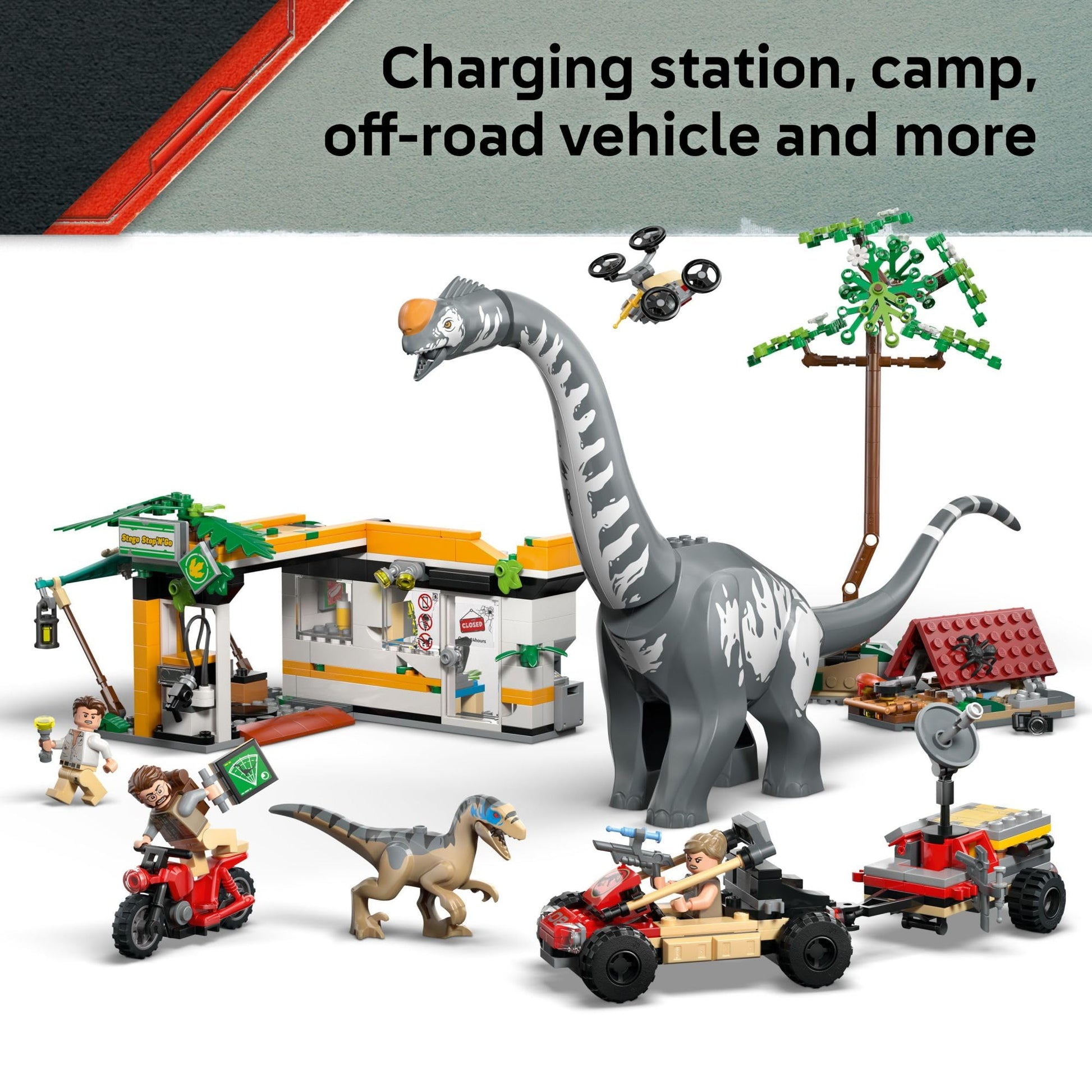 LEGO Jurassic World Raptor & Titanosaurus Tracking Mission Kids Toy - Building and Learning Toy for Pretend Play - Dinosaur Action Figures for Boys &
