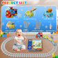 Train Set for Toddlers with Steam, Music & Lights, Electric Choo Choo Train Toy with Tracks & Magnetic Construction Cars, Toy Train Set for Kids