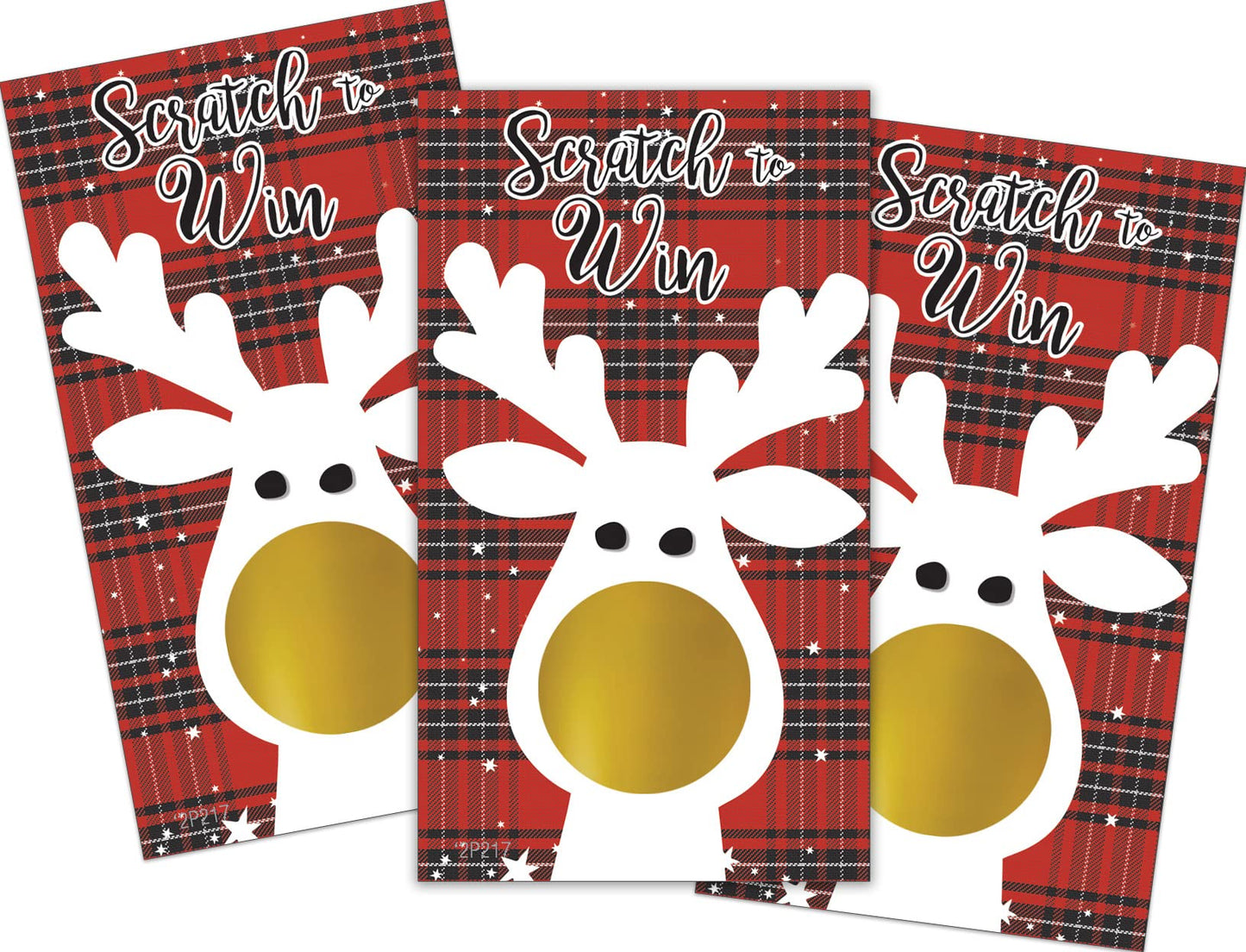 DISTINCTIVS Reindeer Christmas Scratch Off Cards, Christmas Party Game - 28 Count, Holiday Scratch Off Cards
