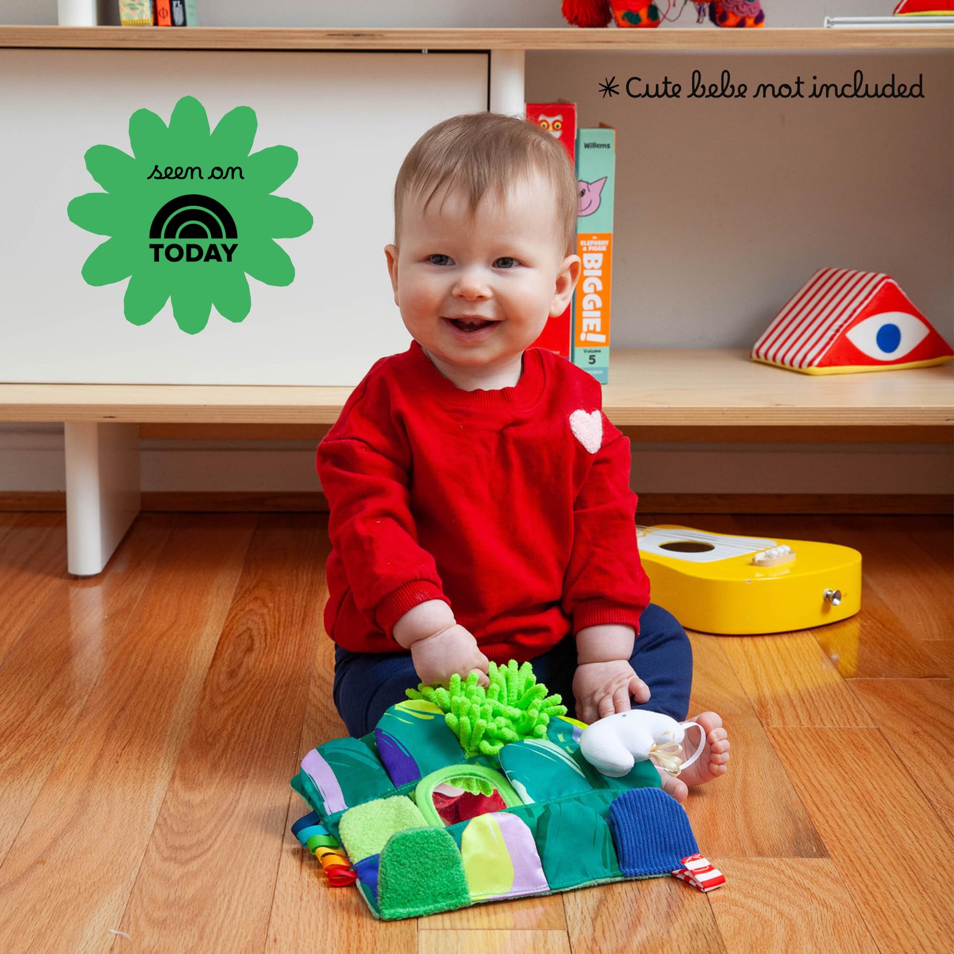 Follies The Sensory Garden Baby Stroller and Tummy Time Toy - Portable Baby Toy - Crinkles, Mirror & Textures, Montessori-Inspired Infant Toy