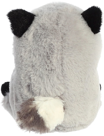 Aurora® Round Rolly Pet™ Ripley Raccoon Stuffed Animal - Adorable Companions - On-The-Go Fun - Gray 5 Inches
