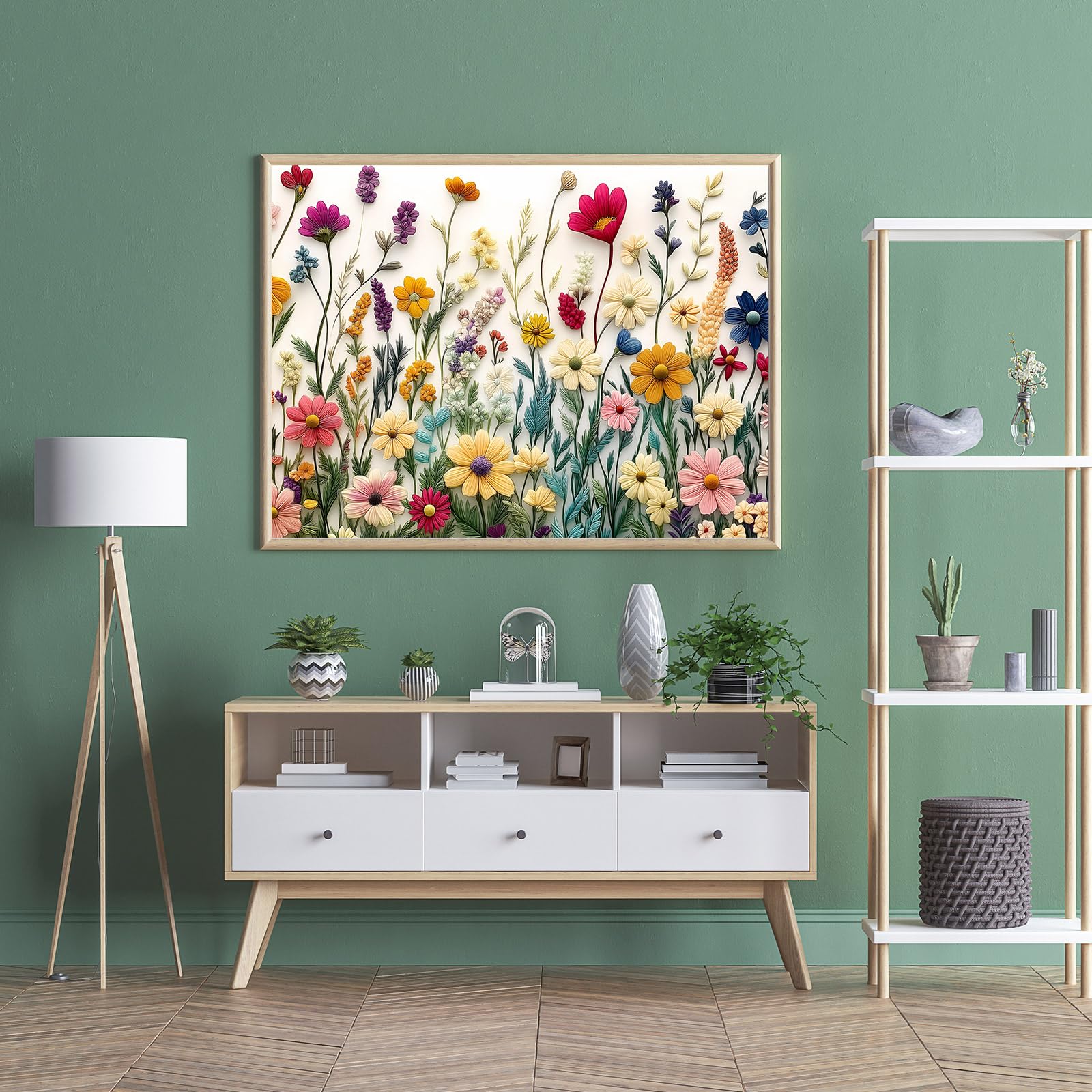 Puzzles for Adults 1000 Pieces, Wildflower Jigsaw Puzzles - Dance of Wildflowers, Impossible Wildflower Puzzle for Seniors Families, 27.56 x 19.69