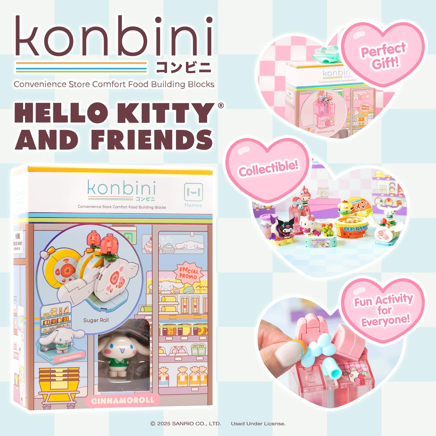 Hamee Sanrio Hello Kitty and Friends 'Konbini' Cute Building Blocks Figure Set - [Birthday Gift, Party Favor, Gift Basket Filler, Stress Relief