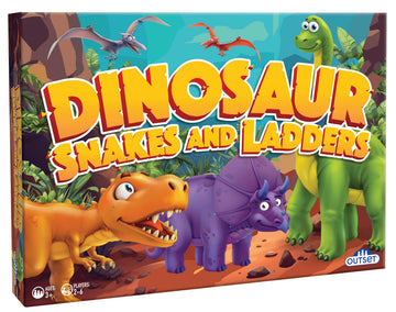 Dinosaur Snakes and Ladders Game - No Reading Required - Preschool Board Game for Ages 3 and up by Outset Media
