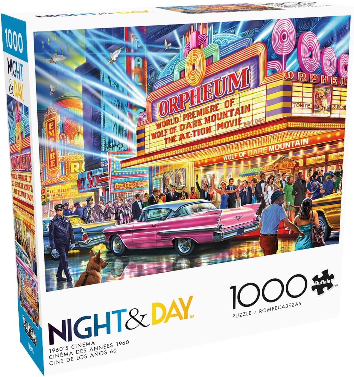 Buffalo Games - Night & Day 1960s Cinema - 1000 Piece Puzzle for Adults