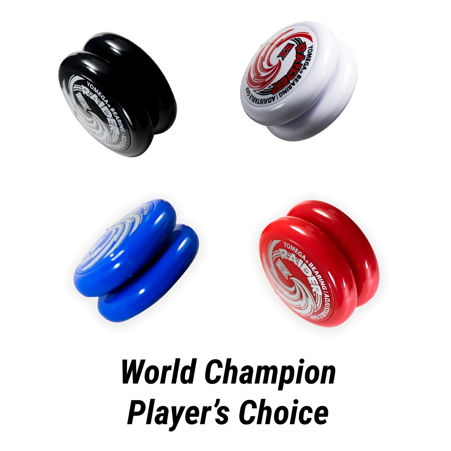 Yomega Raider Ex - Professional Responsive Ball Bearing yoyo, Great for Advanced String Tricks and Looping Play + 5 spacers + Extra 2 Strings (White)