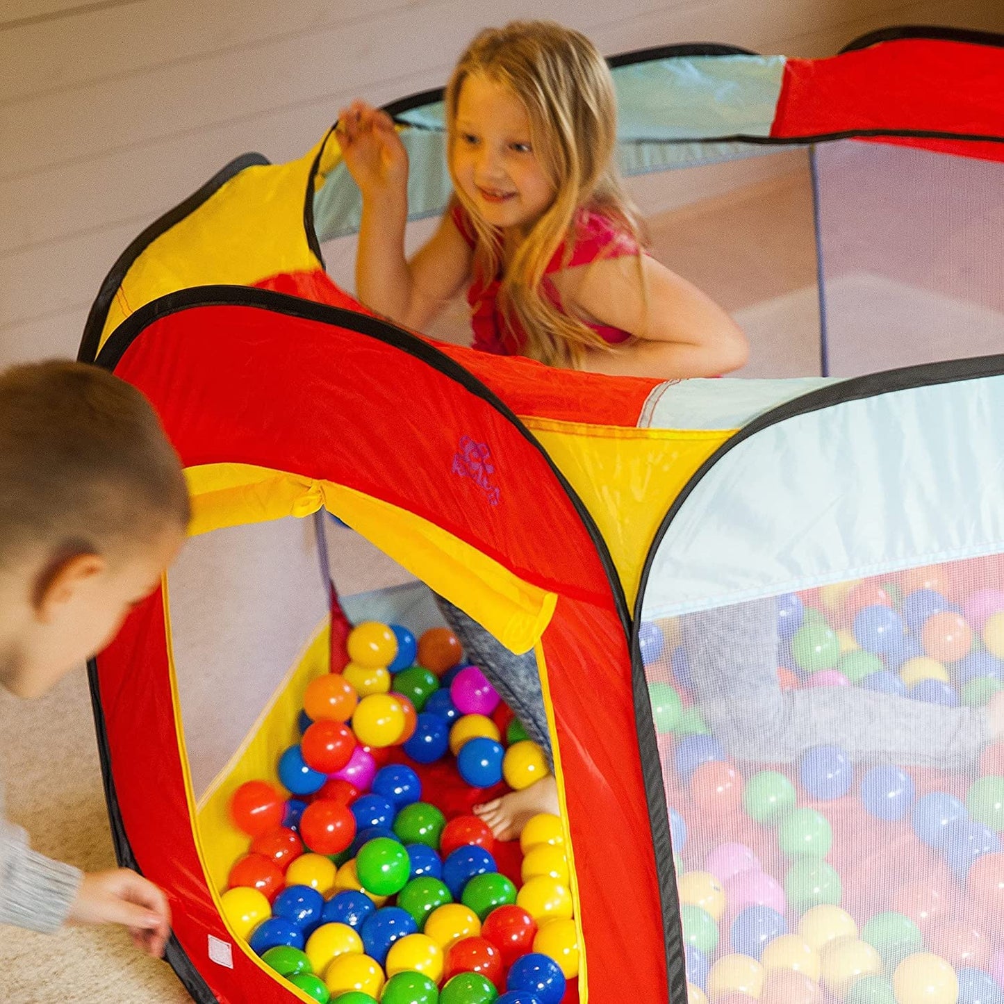 Kids Ball Pit Pop Up Large Tent for Toddlers - Indoor & Outdoor Gift Toys for Infants Girls & Boys, Baby Playpen with Zippered Storage Bag, 200