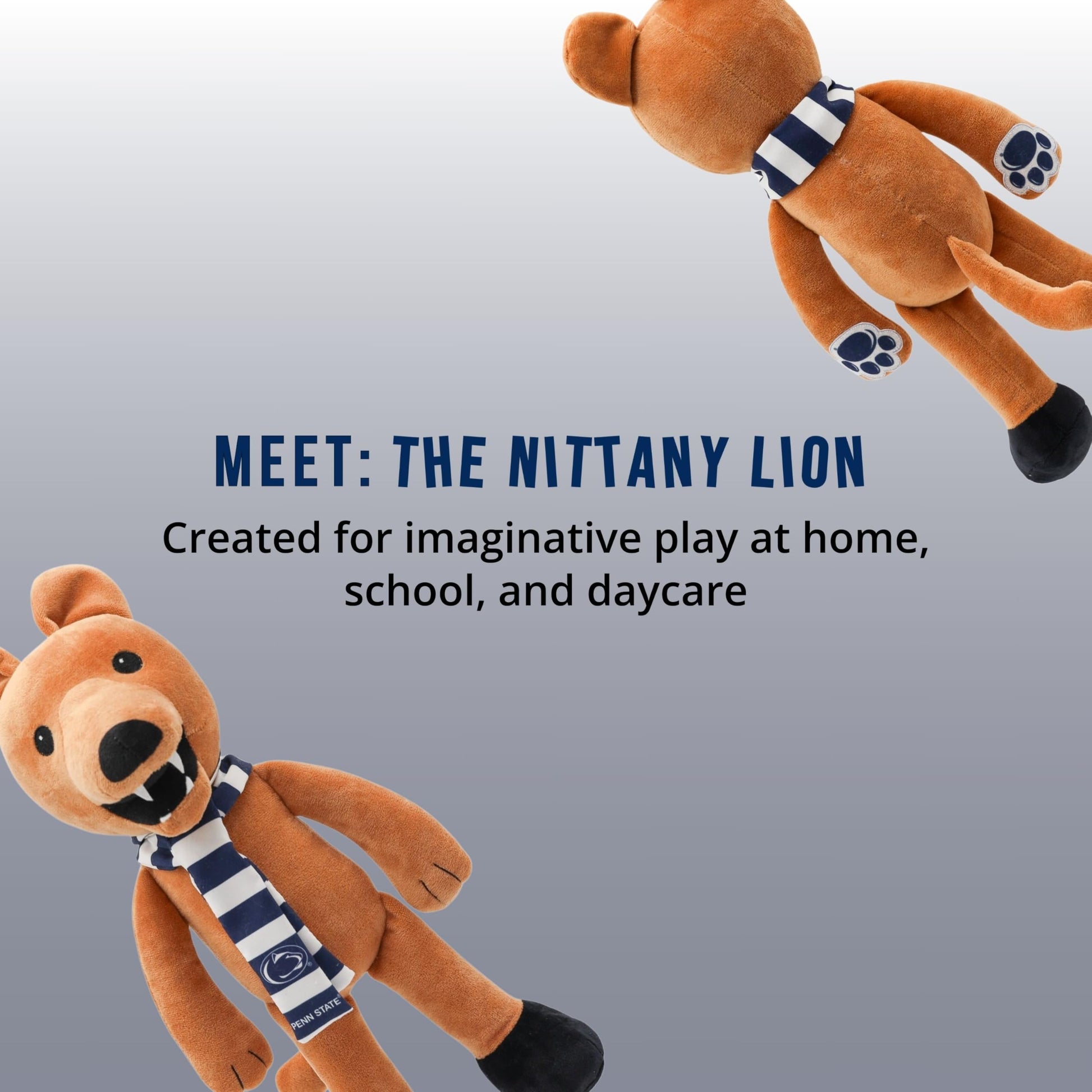 Plushible 14" Penn State University Nittany Lion Mascot Plush Figure Toy - College Football Plush Doll, Soft Stuffed Toy for Kids & Adults, Surface