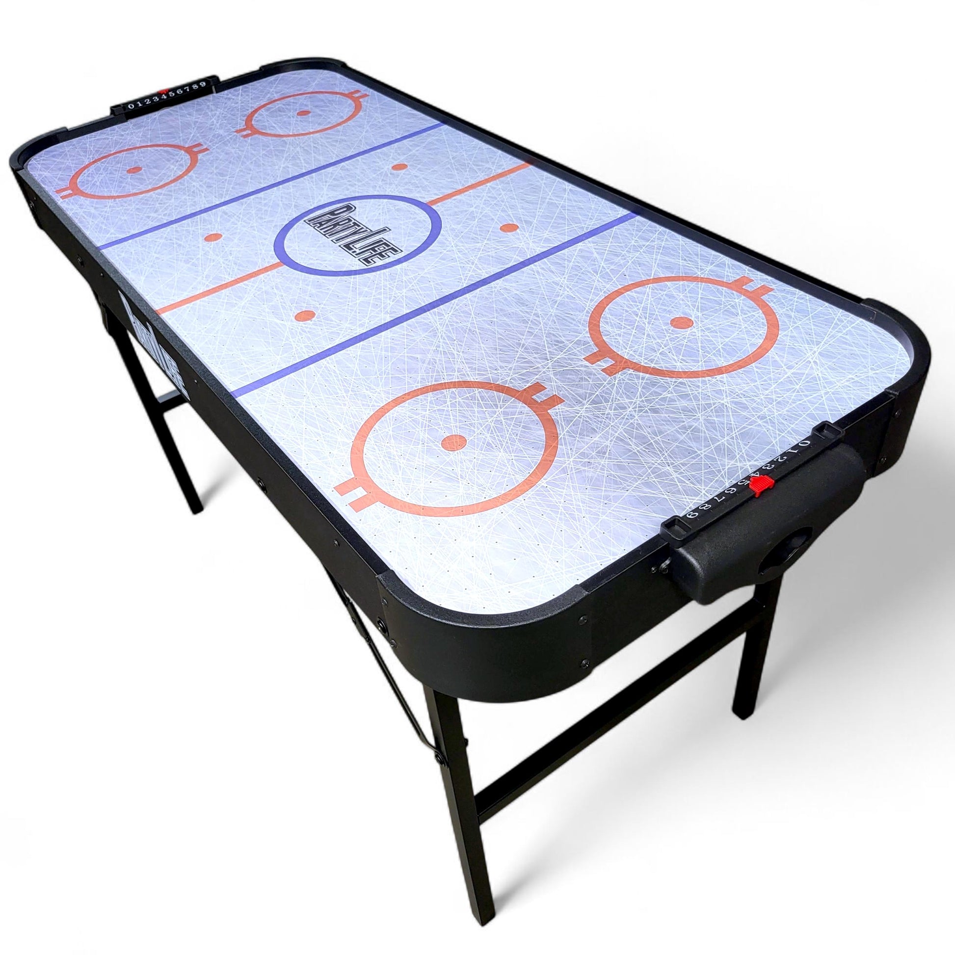 PartyLife 54" Portable Air Hockey Table w/Folding Steel Legs - NEW & Improved - Powerful Motor, Smooth Surface, Very Sturdy - PartyL!fe