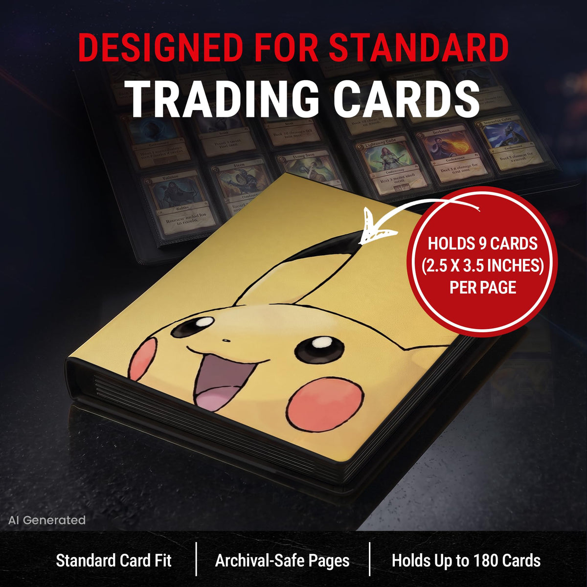 Ultra Pro Pokemon: Pikachu 9-Pocket Portfolio for Trading Card Collectors