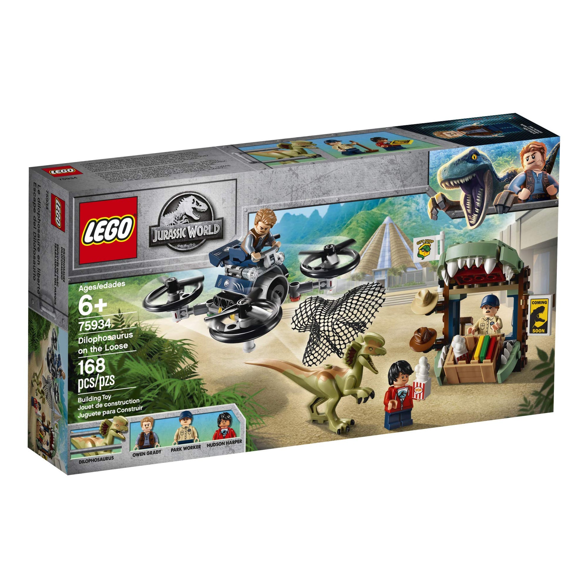 LEGO Jurassic World Dilophosaurus on The Loose 75934 Building Kit (168 Pieces)