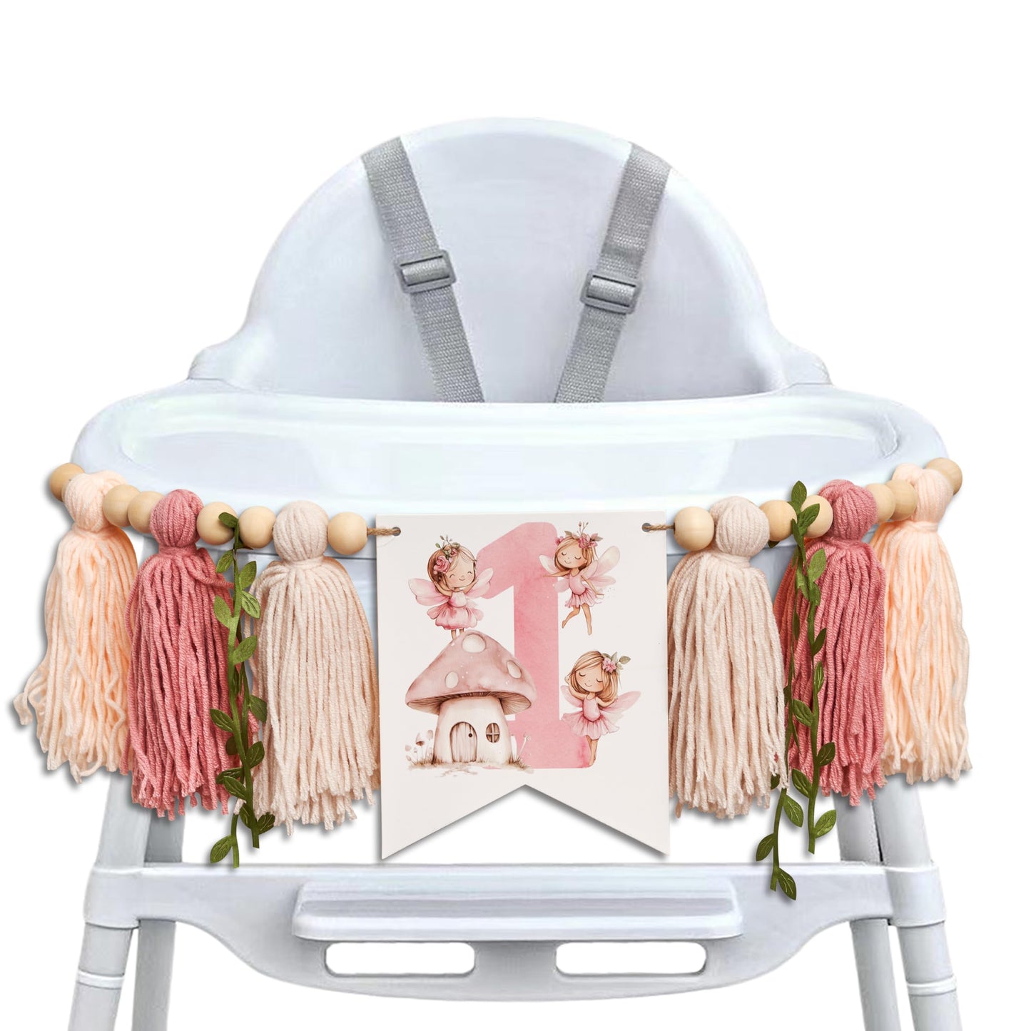 ZAIBIANHAO Fairy First Birthday High Chair Banner